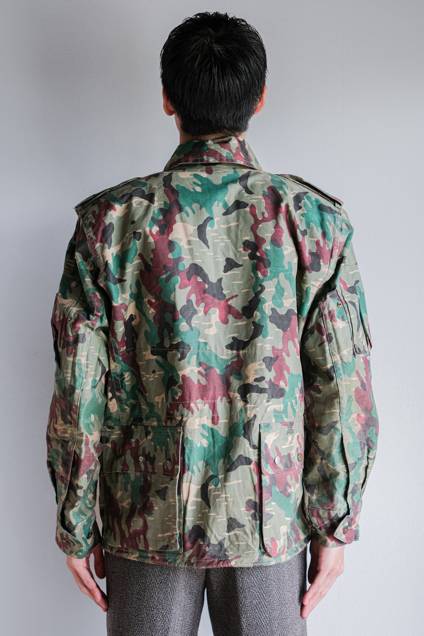 【~60's】Spanish Army Green Amoeba Camouflage Paratrooper Jacket