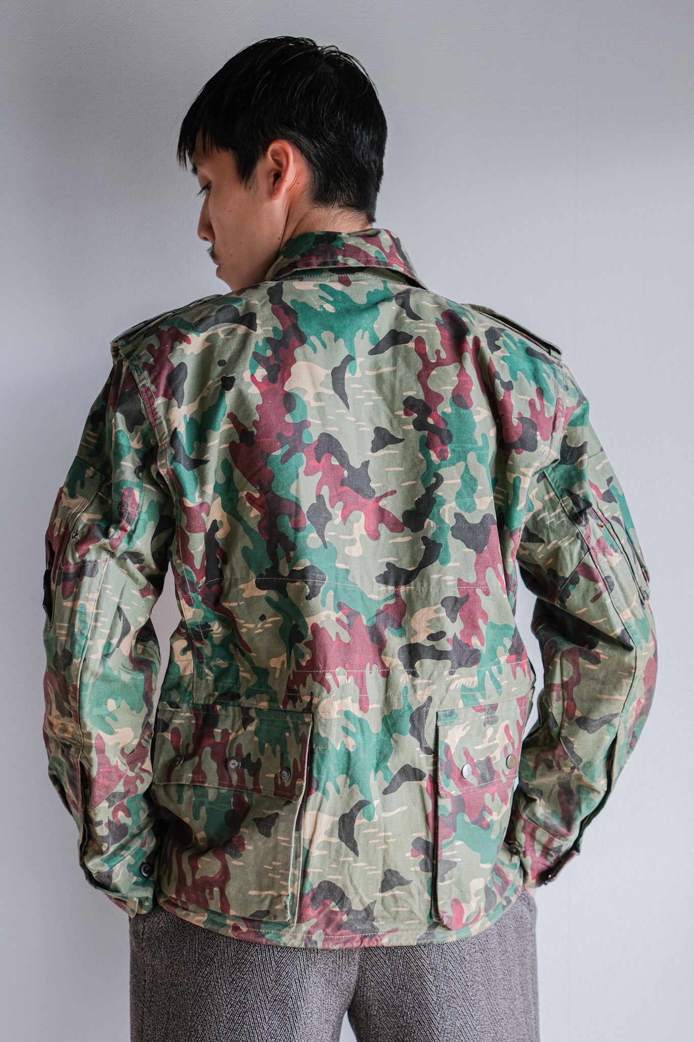 【~60's】Spanish Army Green Amoeba Camouflage Paratrooper Jacket