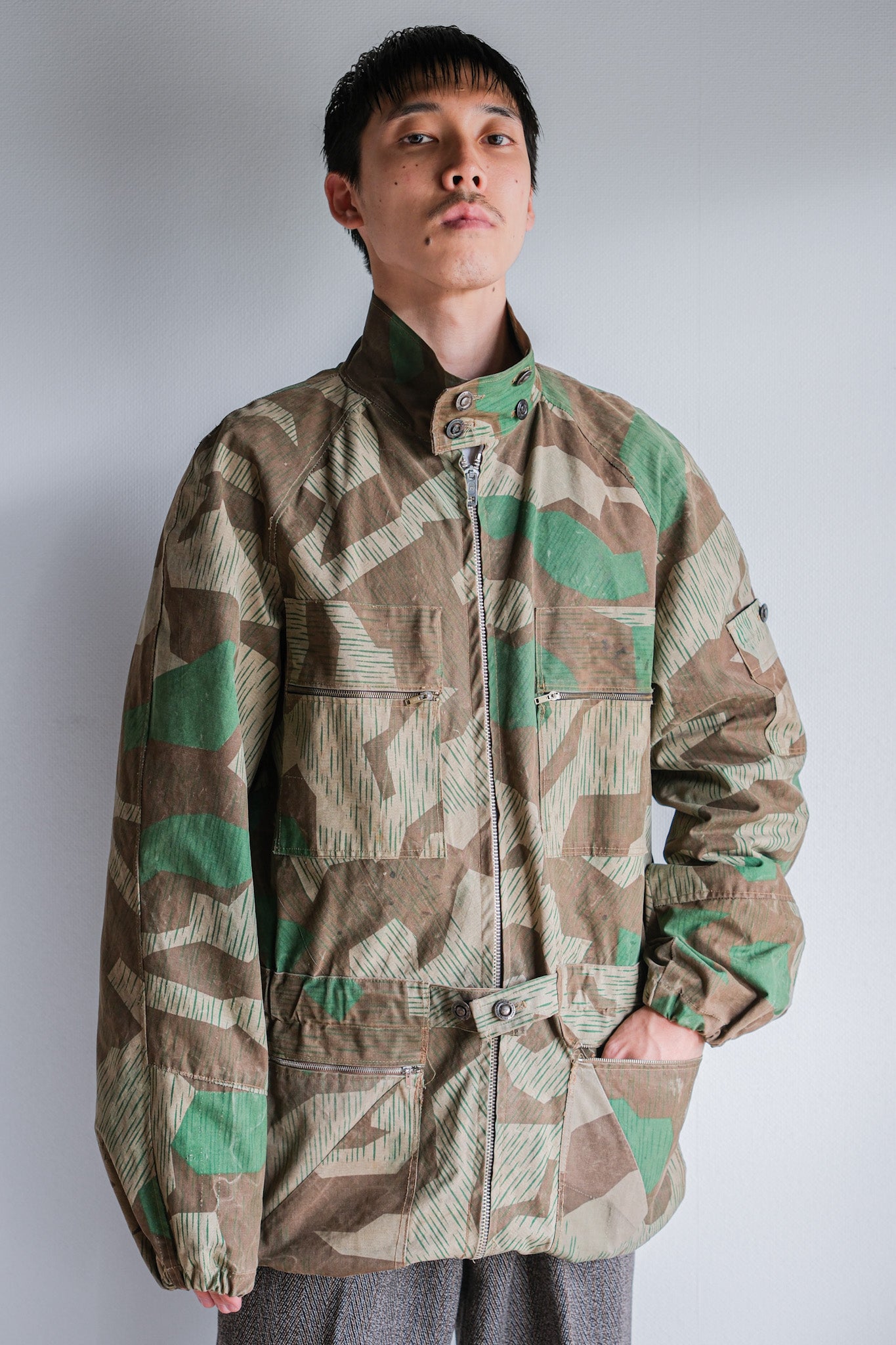 【~60's】German Vintage Splinter Camouflage Paratrooper Style Jacket