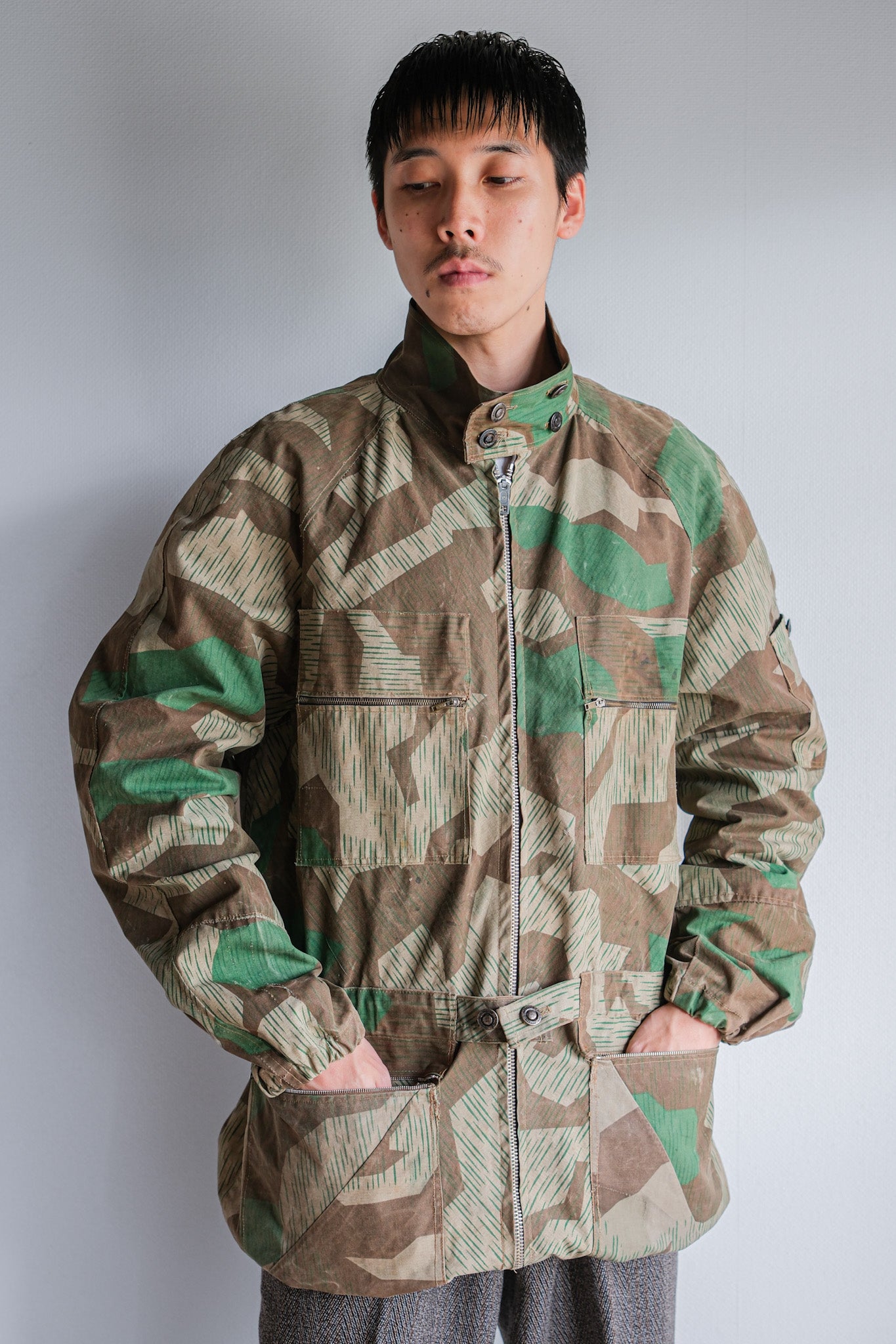 【~60's】German Vintage Splinter Camouflage Paratrooper Style Jacket