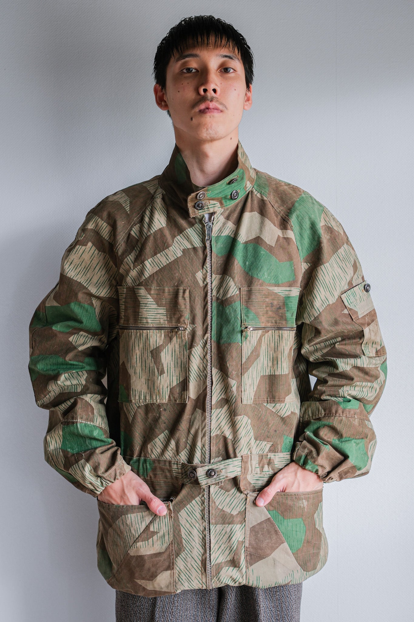 【~60's】German Vintage Splinter Camouflage Paratrooper Style Jacket