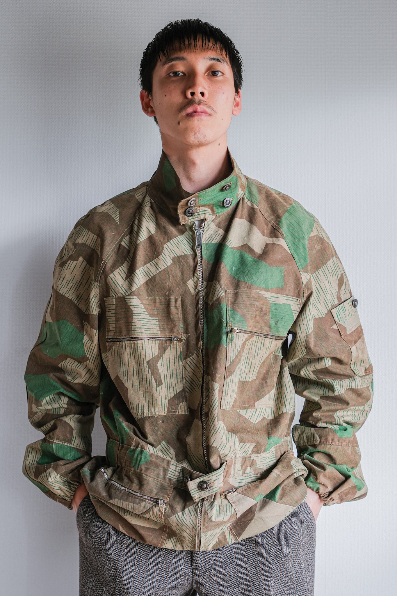 【~60's】German Vintage Splinter Camouflage Paratrooper Style Jacket