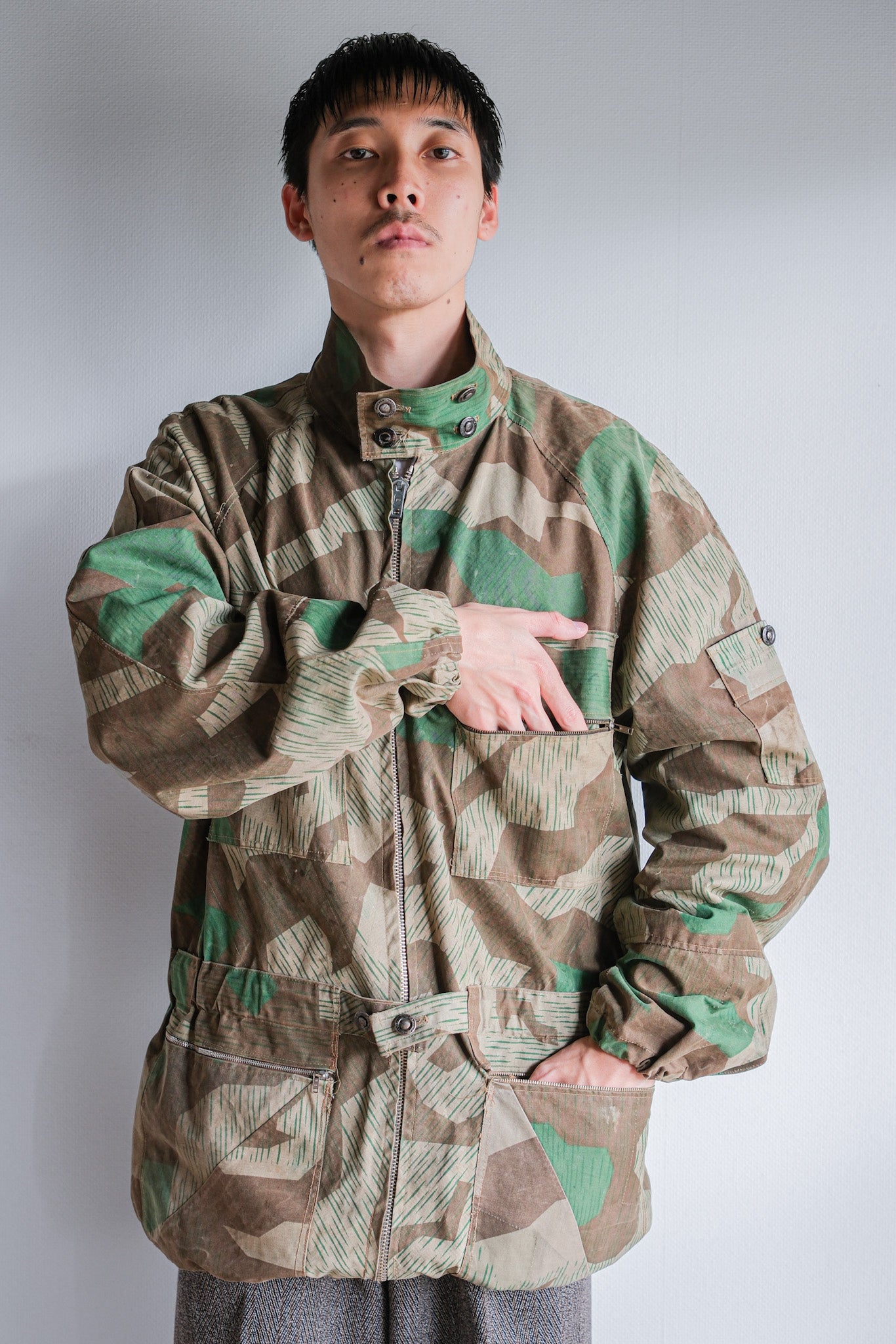 【~60's】German Vintage Splinter Camouflage Paratrooper Style Jacket