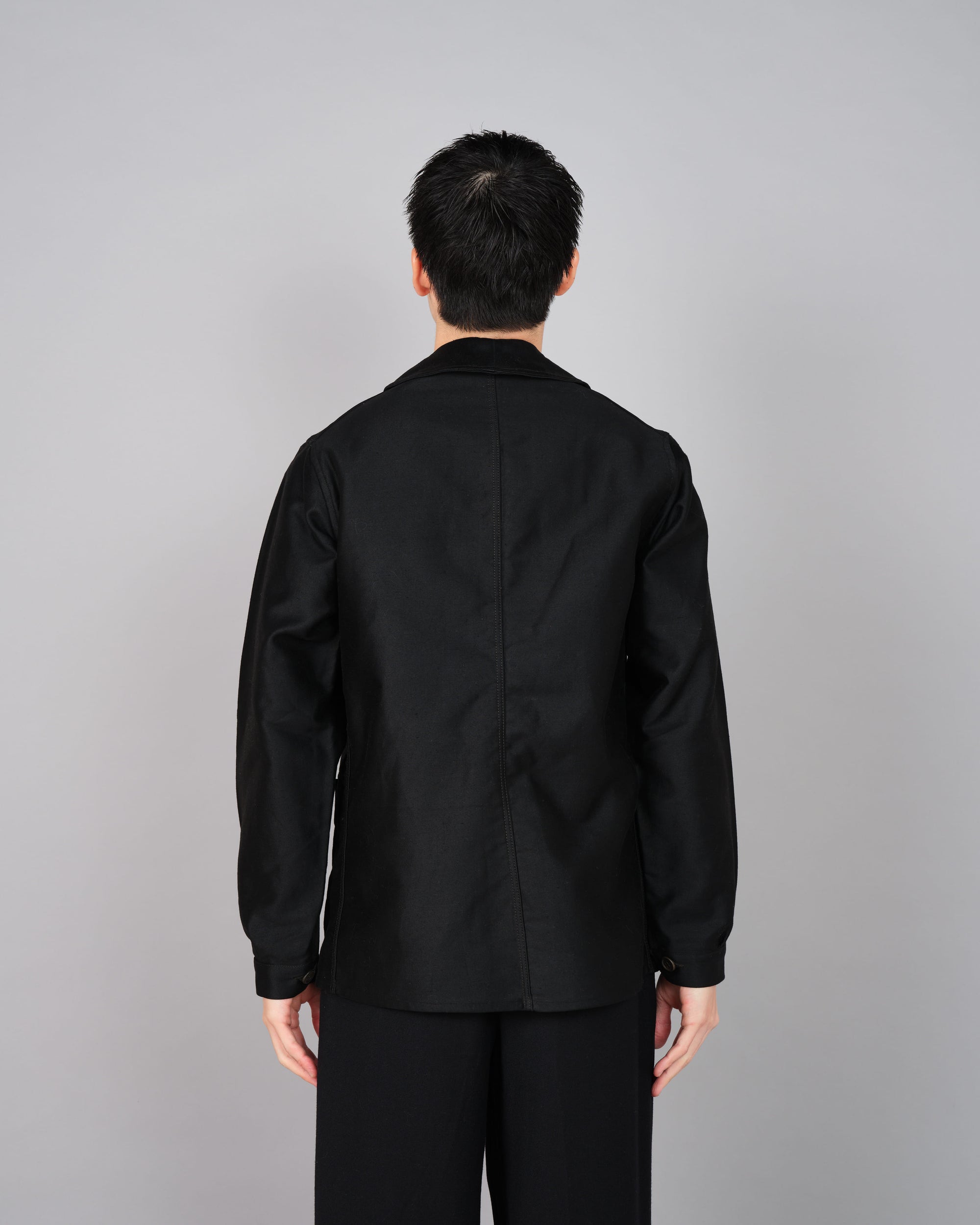 ［~30’s］French Vintage Black Moleskin Work Jacket