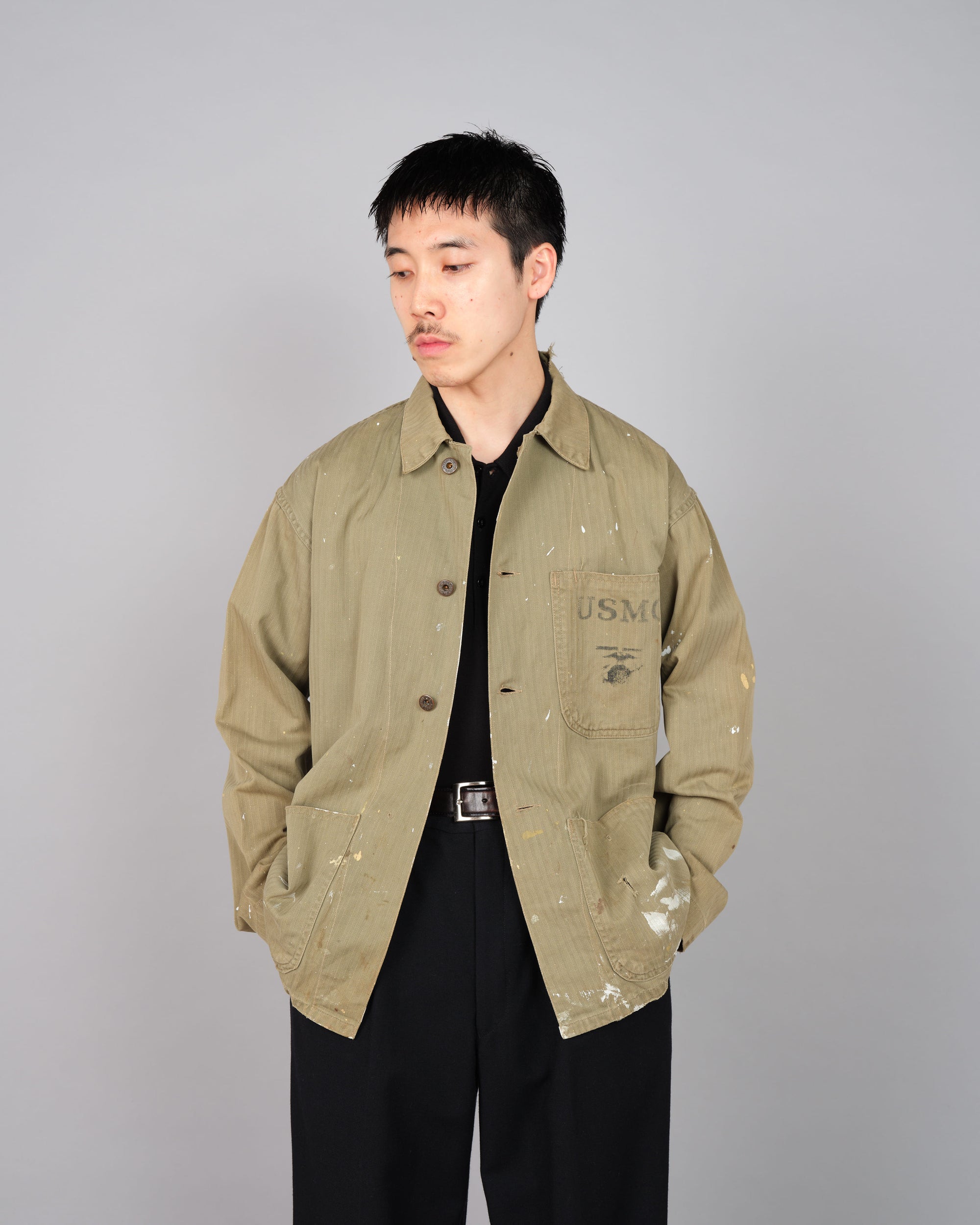 【~40's】WWⅡ U.S.M.C P-41 HBT Utility Jacket "Crazy Paint"