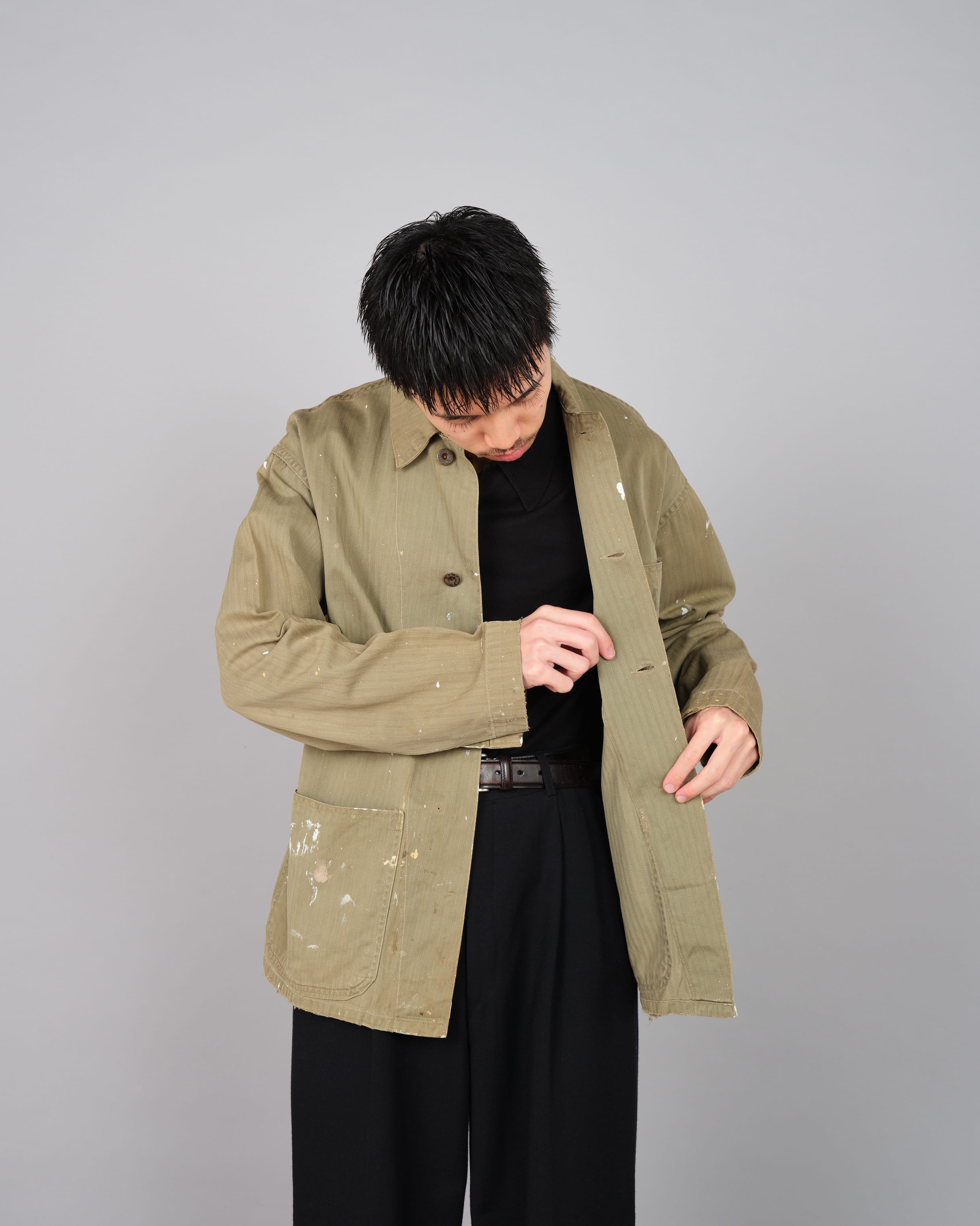 【~40's】WWⅡ U.S.M.C P-41 HBT Utility Jacket "Crazy Paint"