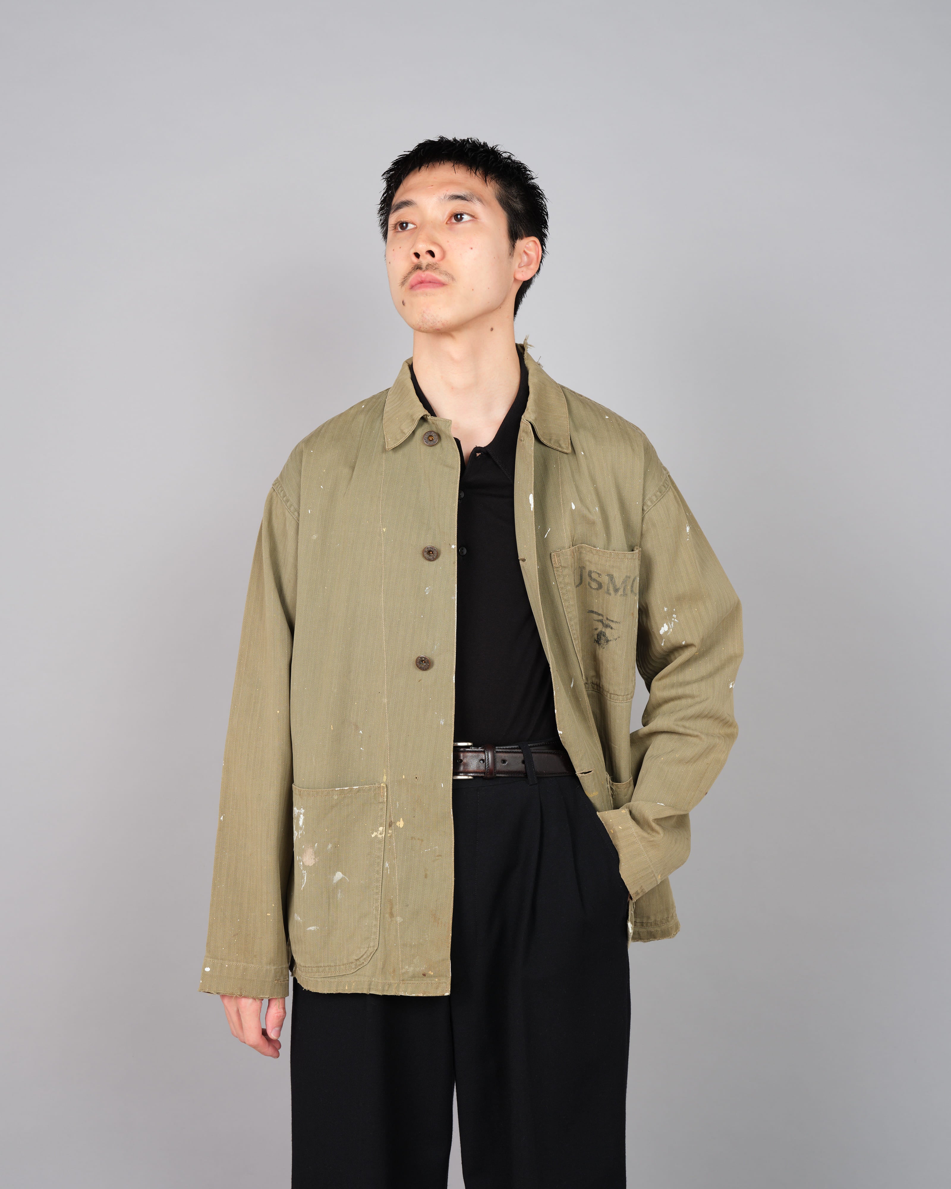 【~40's】WWⅡ U.S.M.C P-41 HBT Utility Jacket "Crazy Paint"