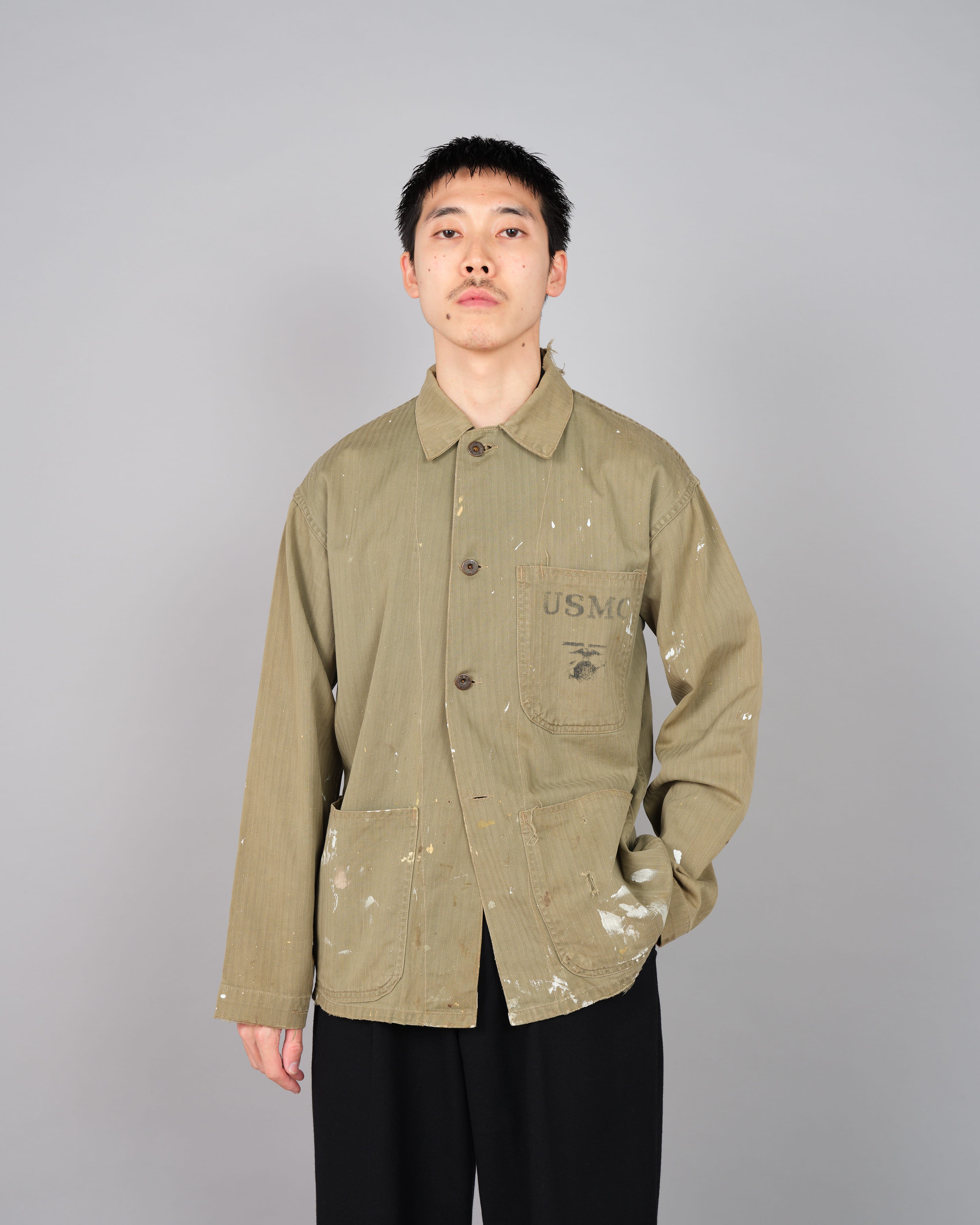 【~40's】WWⅡ U.S.M.C P-41 HBT Utility Jacket "Crazy Paint"