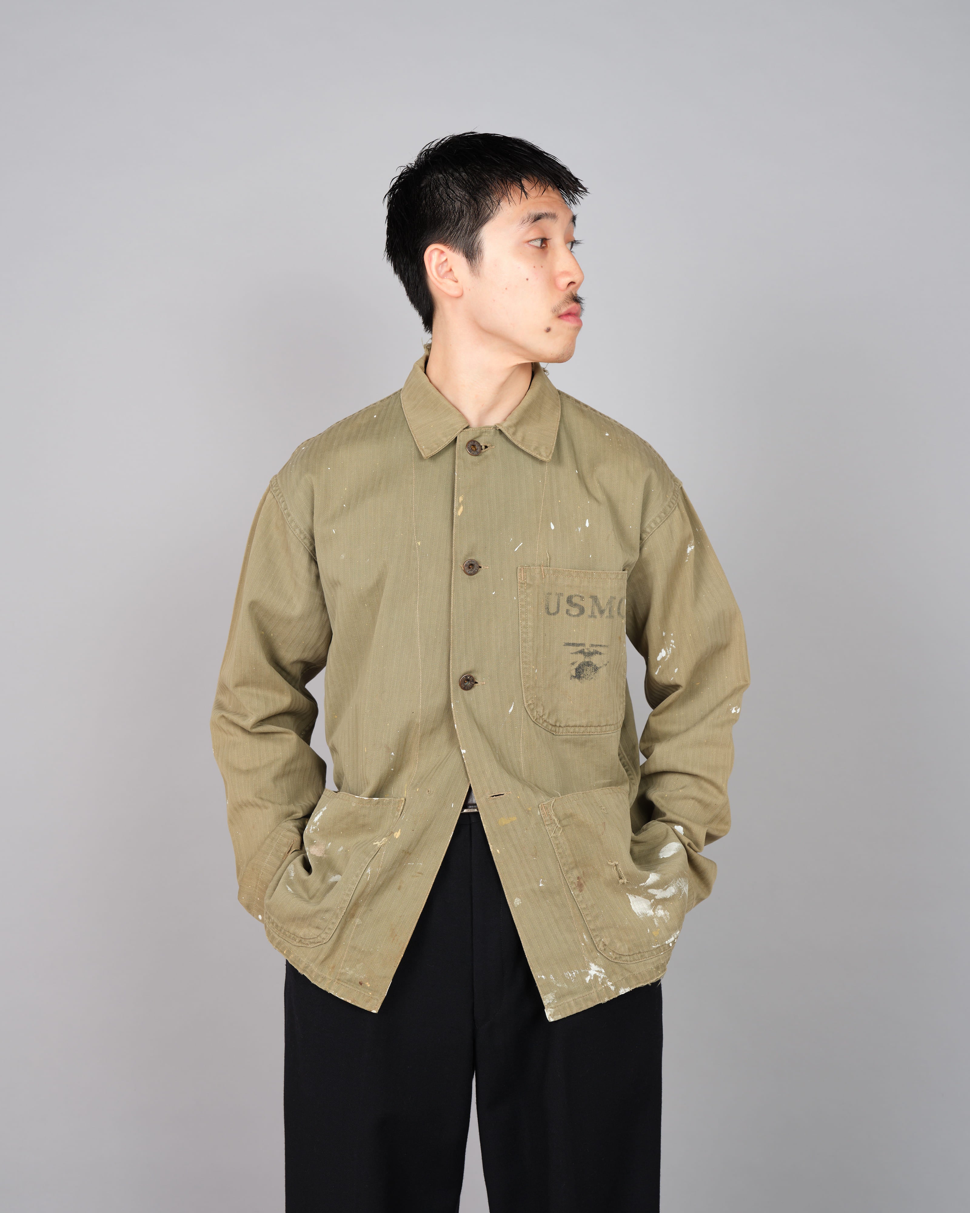 【~40's】WWⅡ U.S.M.C P-41 HBT Utility Jacket "Crazy Paint"