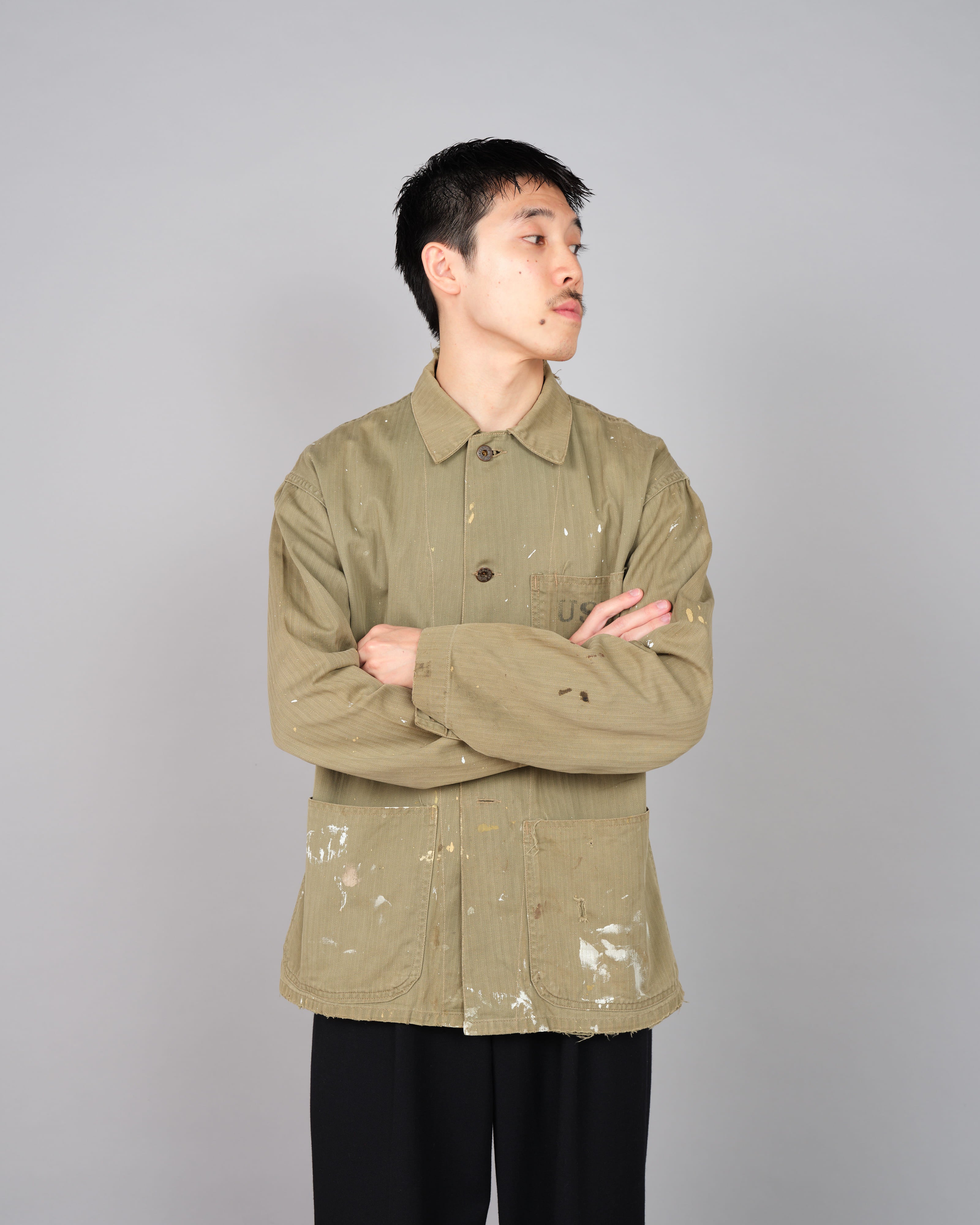 【~40's】WWⅡ U.S.M.C P-41 HBT Utility Jacket "Crazy Paint"