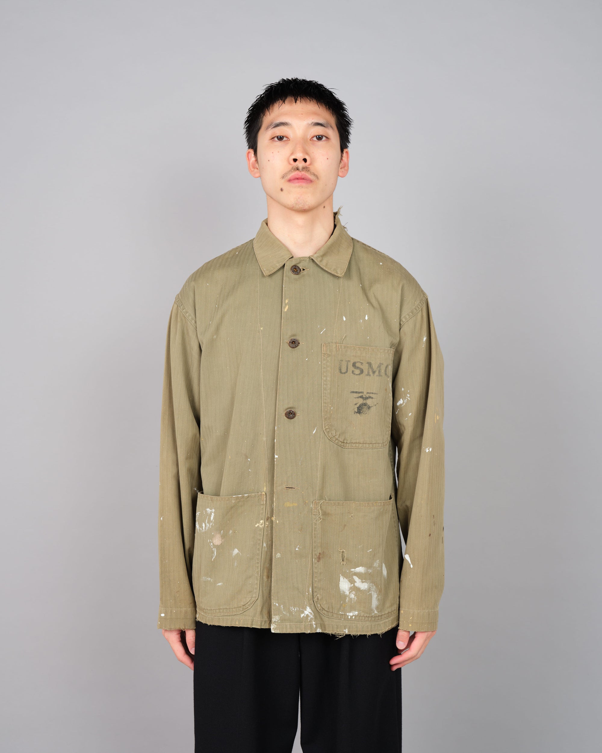 【~40's】WWⅡ U.S.M.C P-41 HBT Utility Jacket "Crazy Paint"