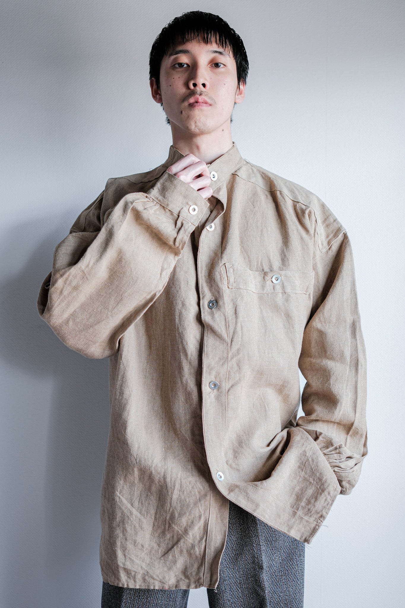 ［~30's］French Army Bourgeron Linen Jacket Size.2 "Full Open Type"