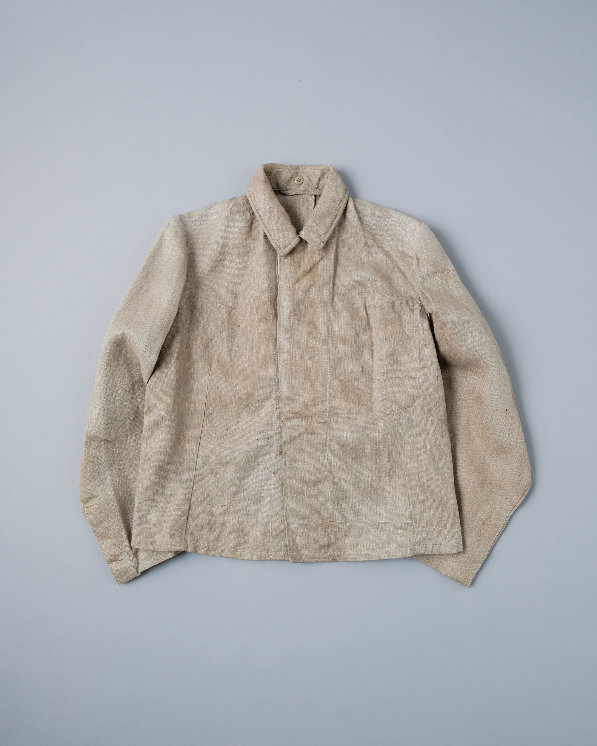 ［~40's］WWII German Air Force Drillich HBT Linen Work Jacket "Luftwaffe" "Dead Stock"