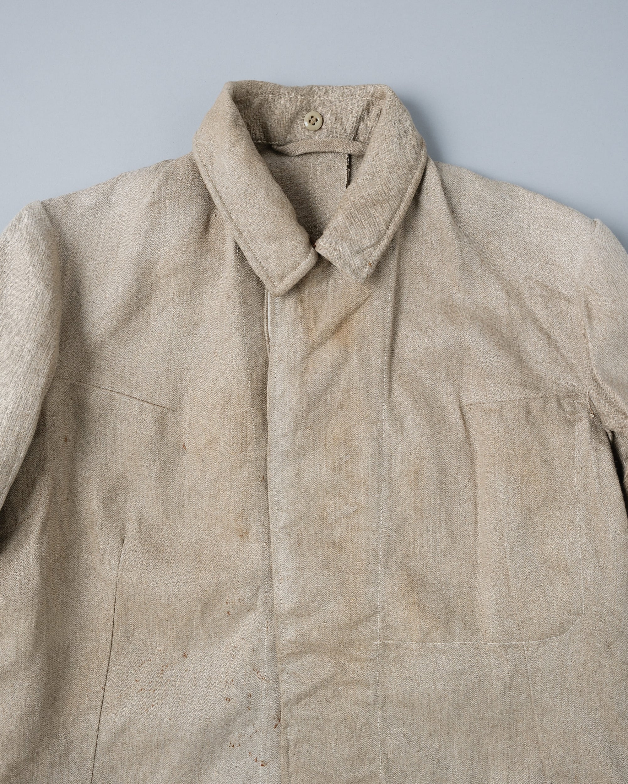 ［~40's］WWII German Air Force Drillich HBT Linen Work Jacket "Luftwaffe" "Dead Stock"