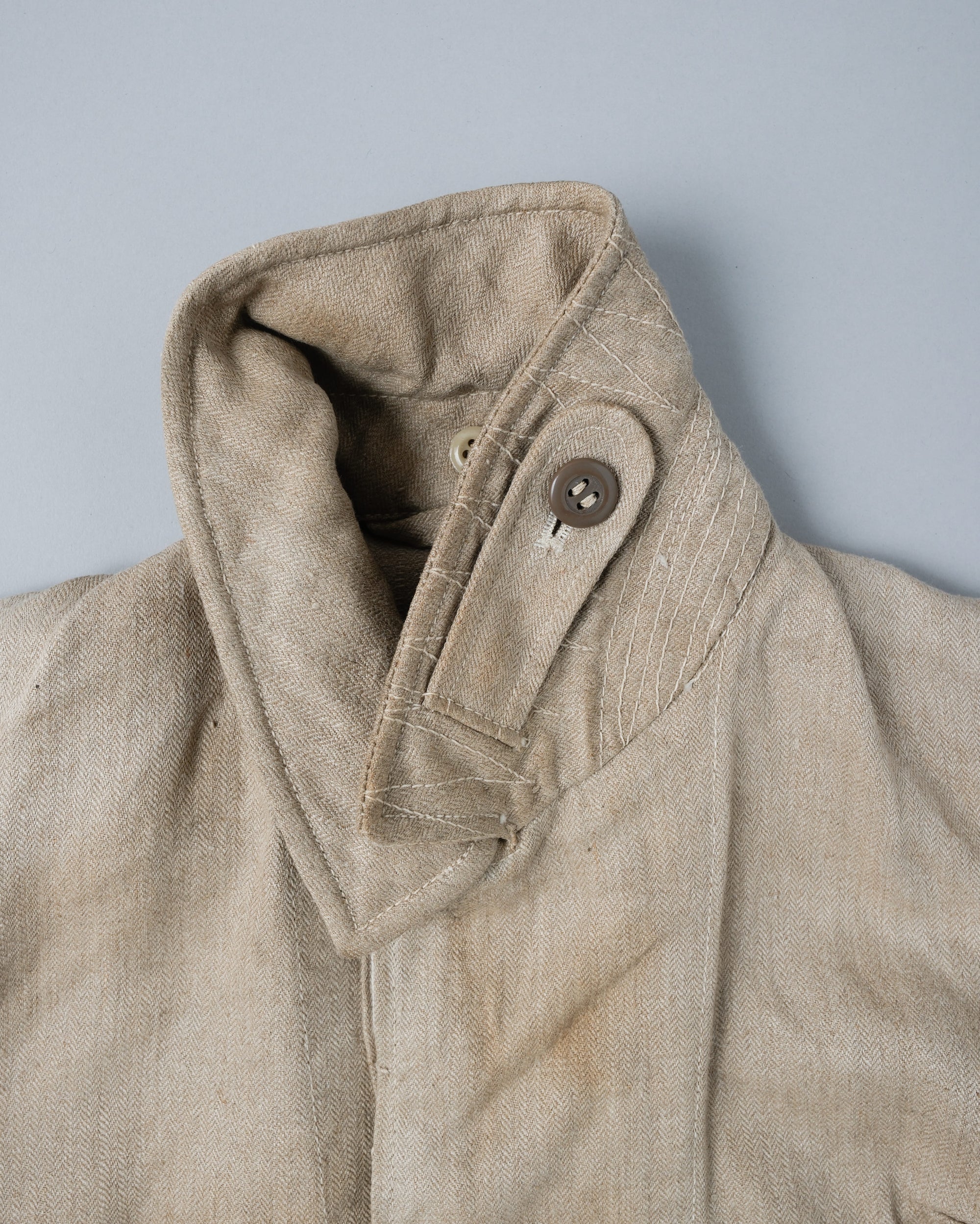 ［~40's］WWII German Air Force Drillich HBT Linen Work Jacket "Luftwaffe" "Dead Stock"