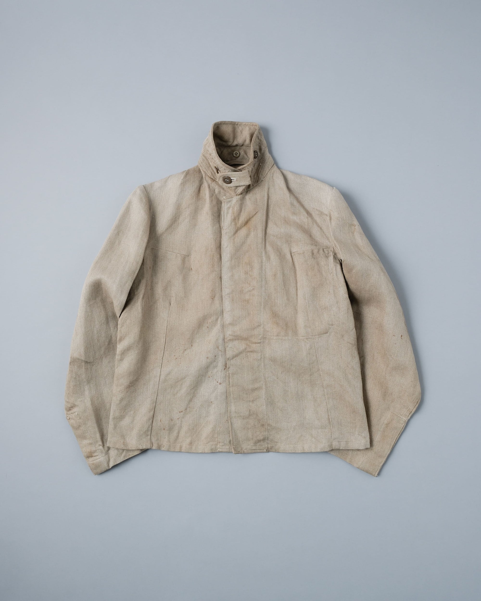［~40's］WWII German Air Force Drillich HBT Linen Work Jacket "Luftwaffe" "Dead Stock"