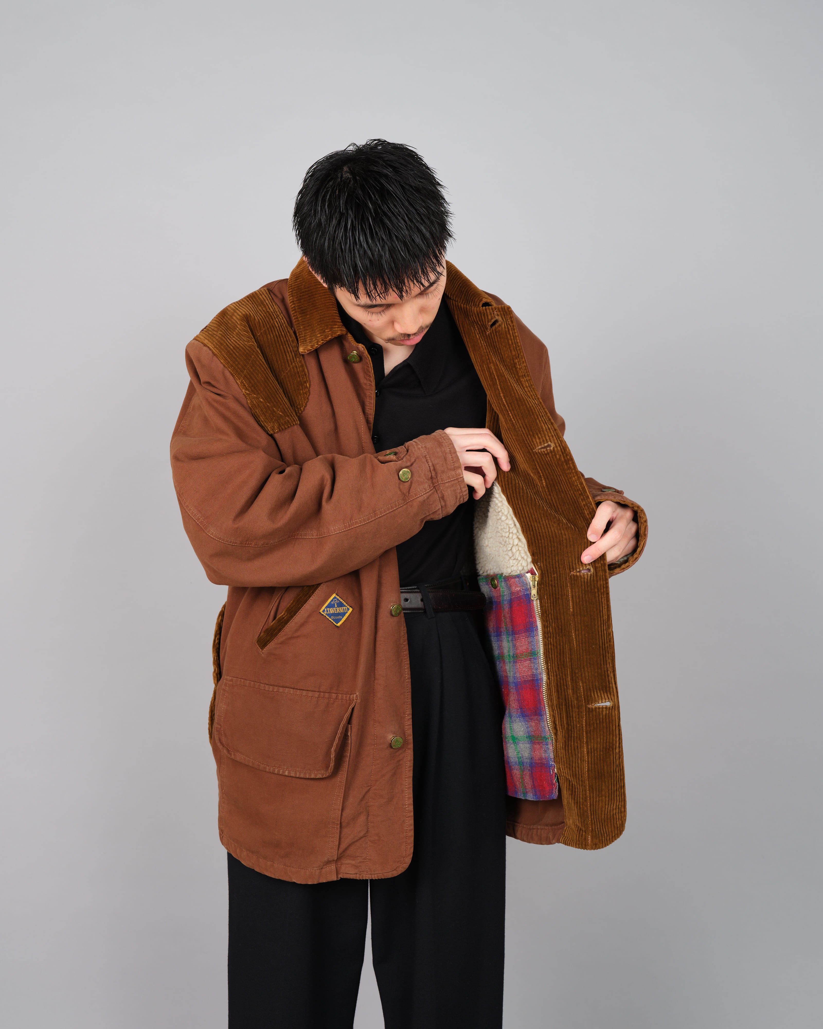 80's］Old J.TAVERNITI Boa Lined Hunting Jacket Size.XL | VIEUX ET