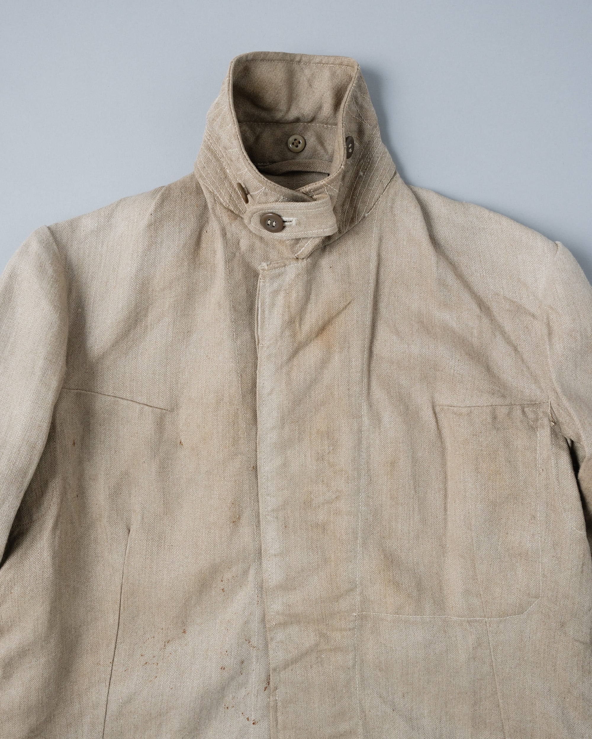 ［~40's］WWII German Air Force Drillich HBT Linen Work Jacket "Luftwaffe" "Dead Stock"
