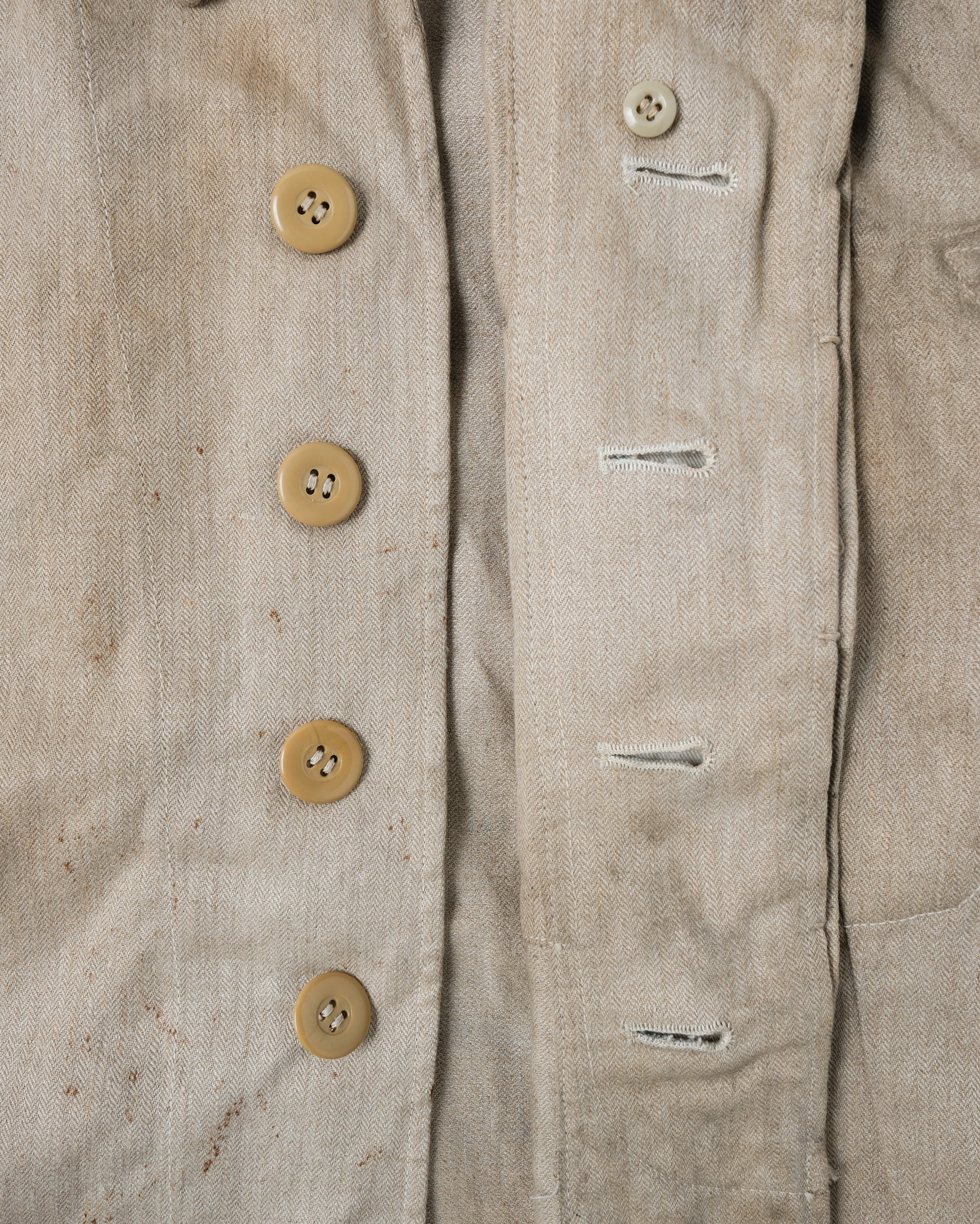 ［~40's］WWII German Air Force Drillich HBT Linen Work Jacket "Luftwaffe" "Dead Stock"