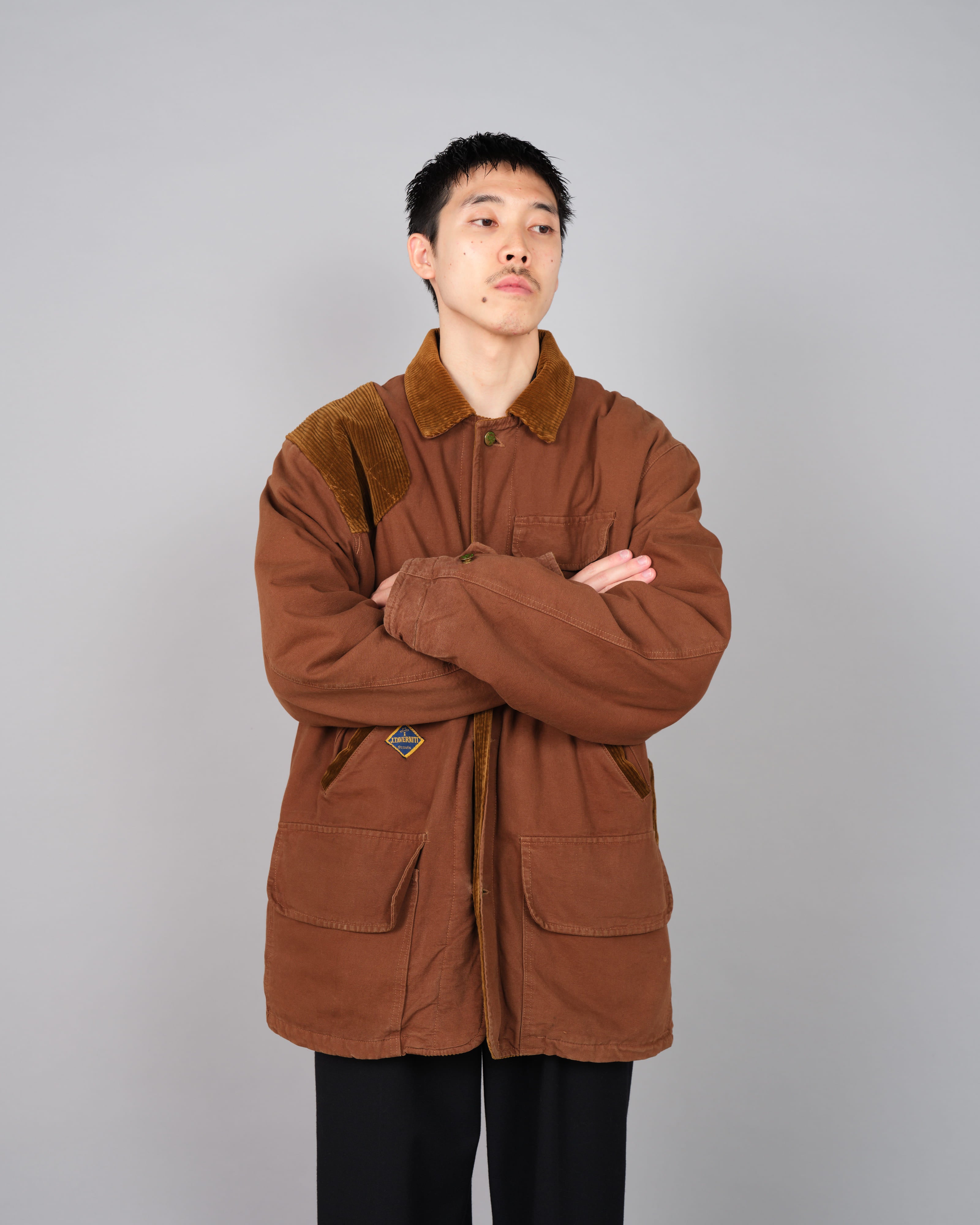 80's] Old J.TAVERNITI Boa Lined Hunting Jacket Size.XL