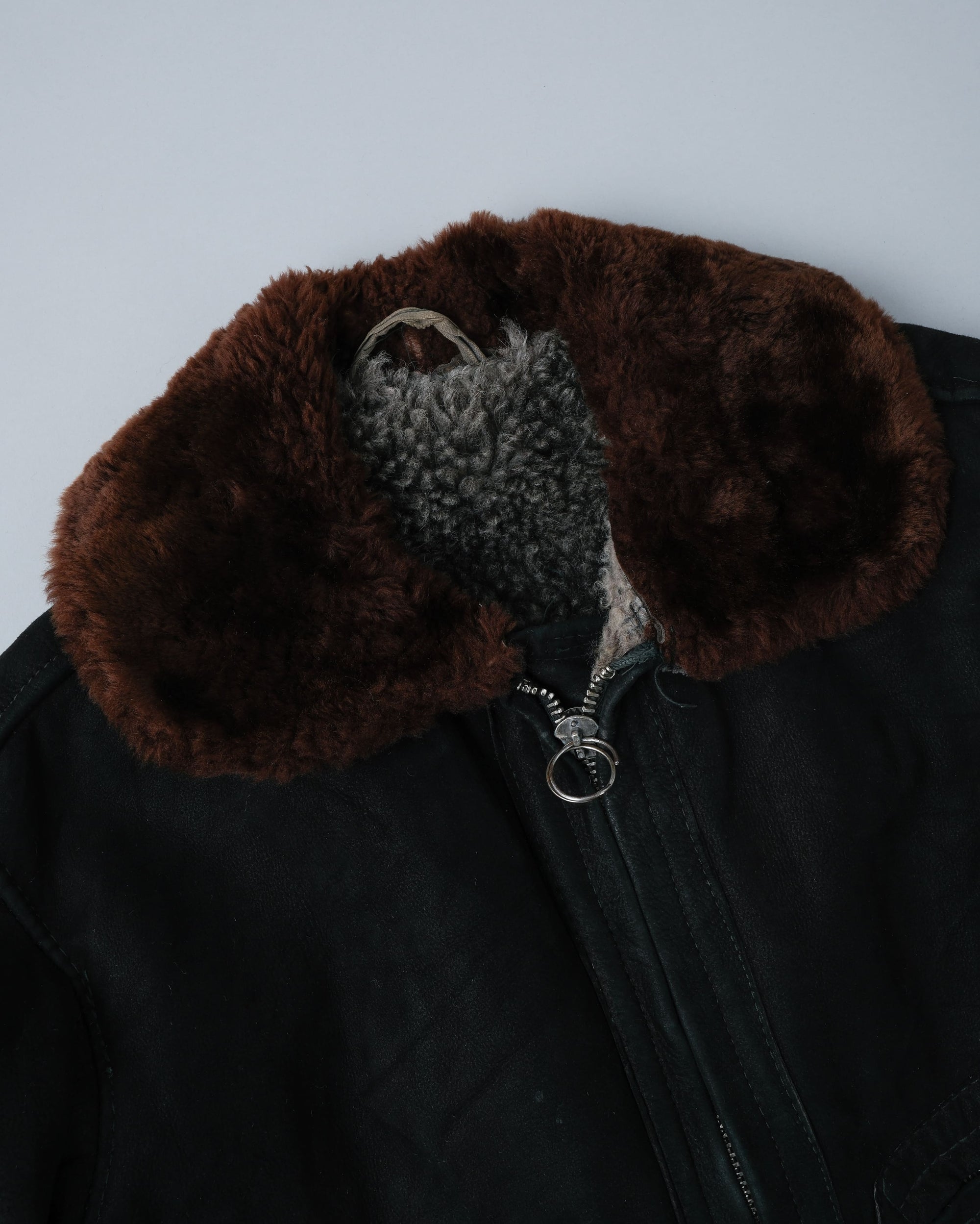 【~80's】Soviet Air Forces Sheepskin Fur Lined Winter Flight Jacket