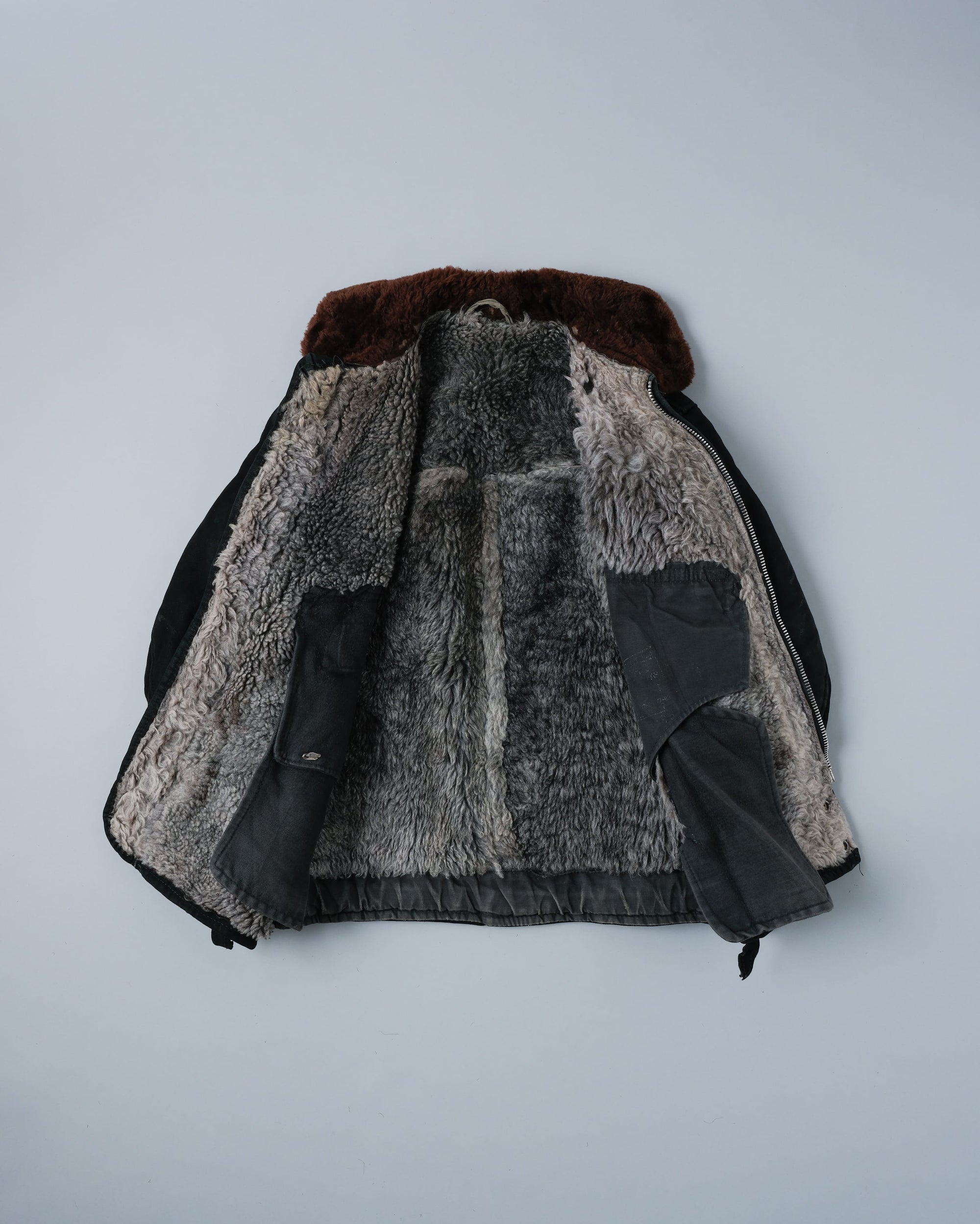 【~80's】Soviet Air Forces Sheepskin Fur Lined Winter Flight Jacket