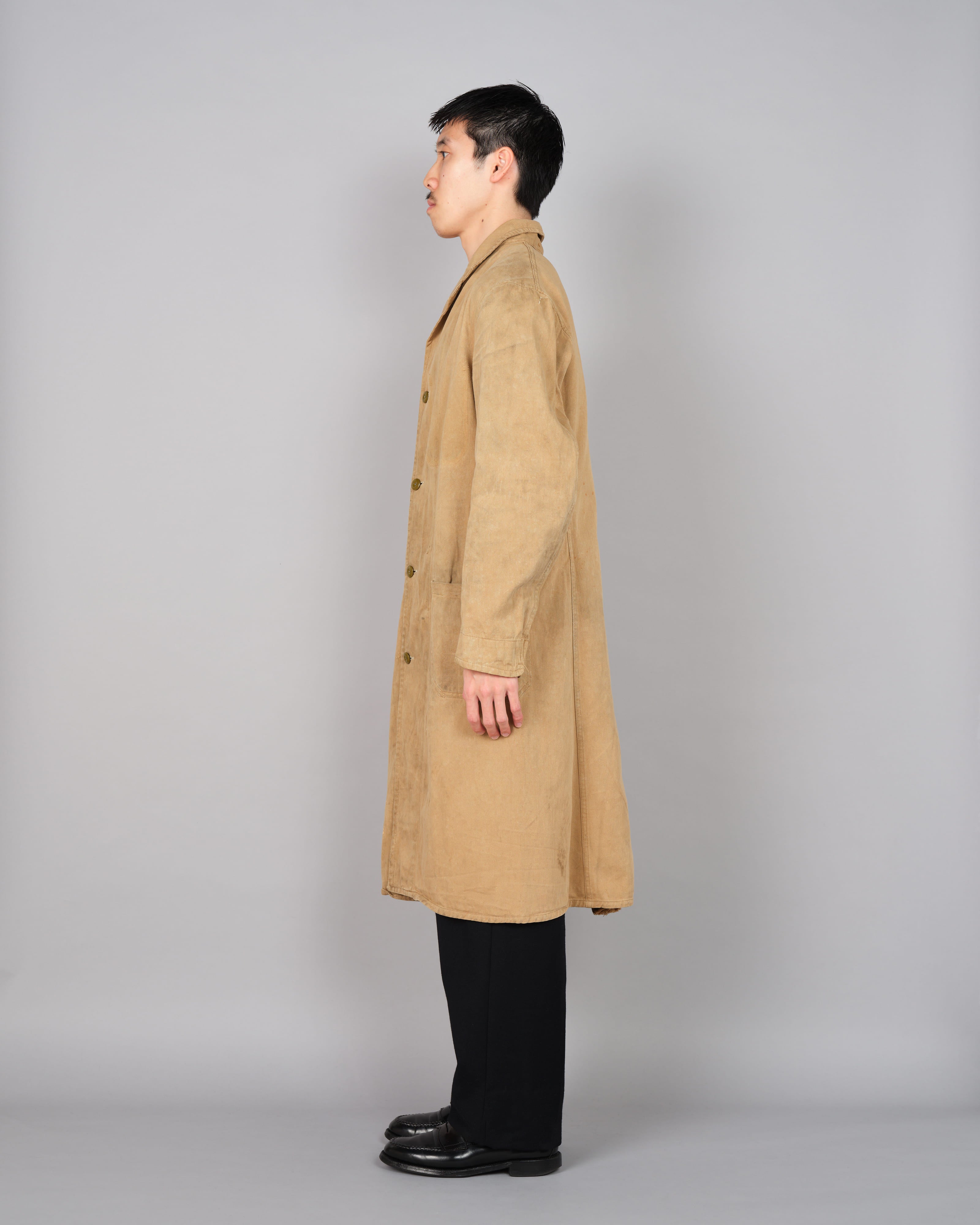 【~50's】British Vintage Khaki Cotton Drill Work Coat "CC41"