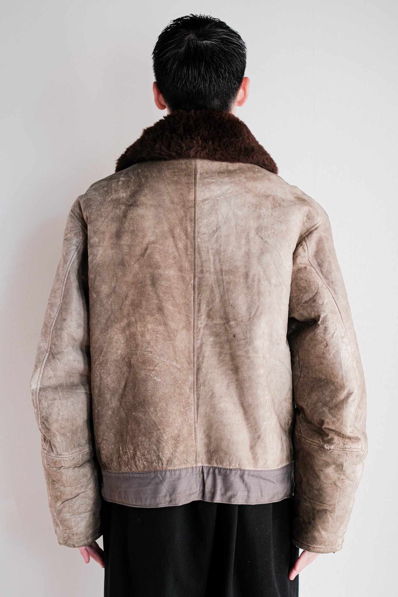 ［~40's］WWⅡ German Air Force Winter Sheepskin Flight Jacket "Luftwaffe" "Unusual Pocket"