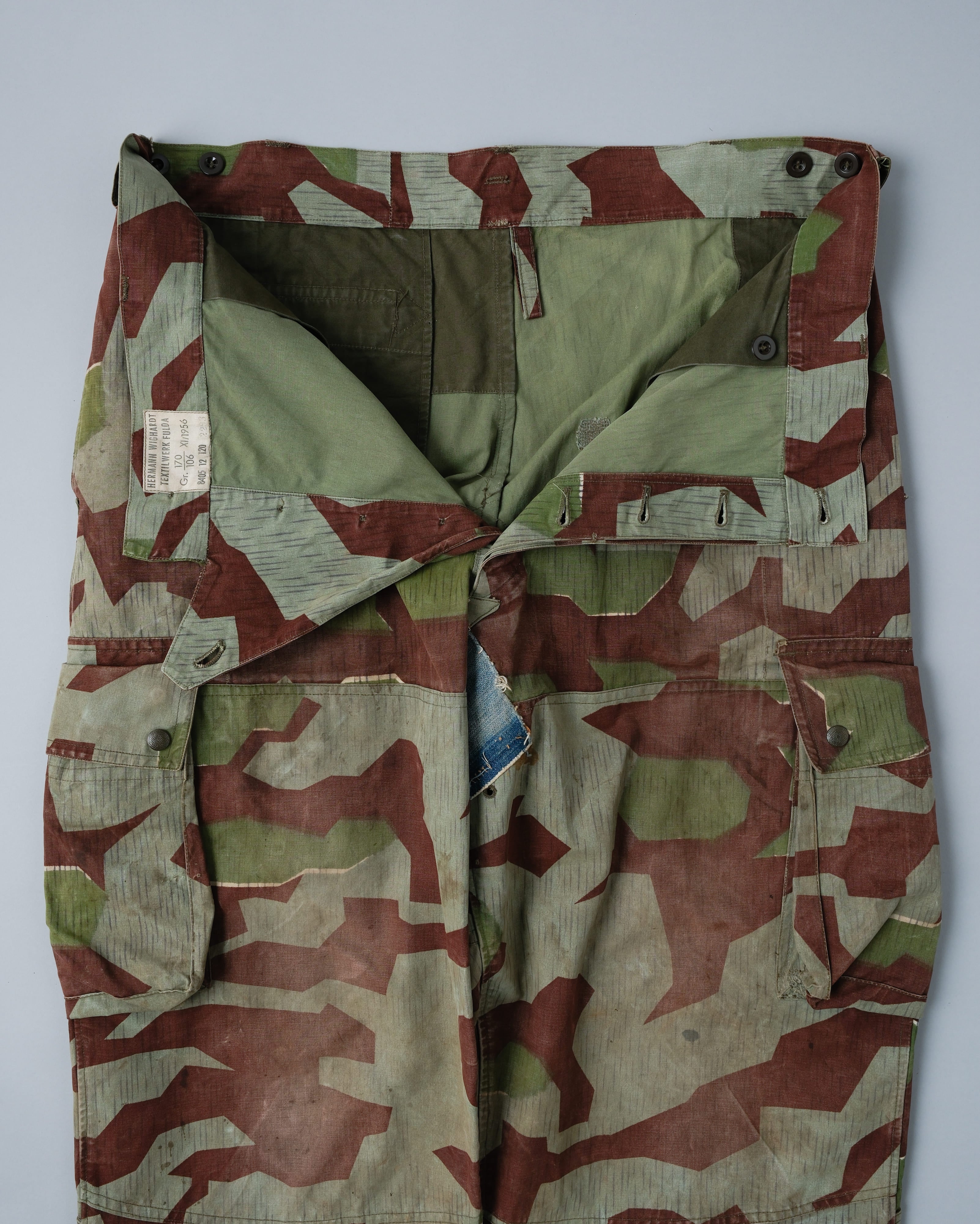 [~50's] German Army Splinter Camouflage Paratrooper Trousers Size.170-106 "Bundeswehr"