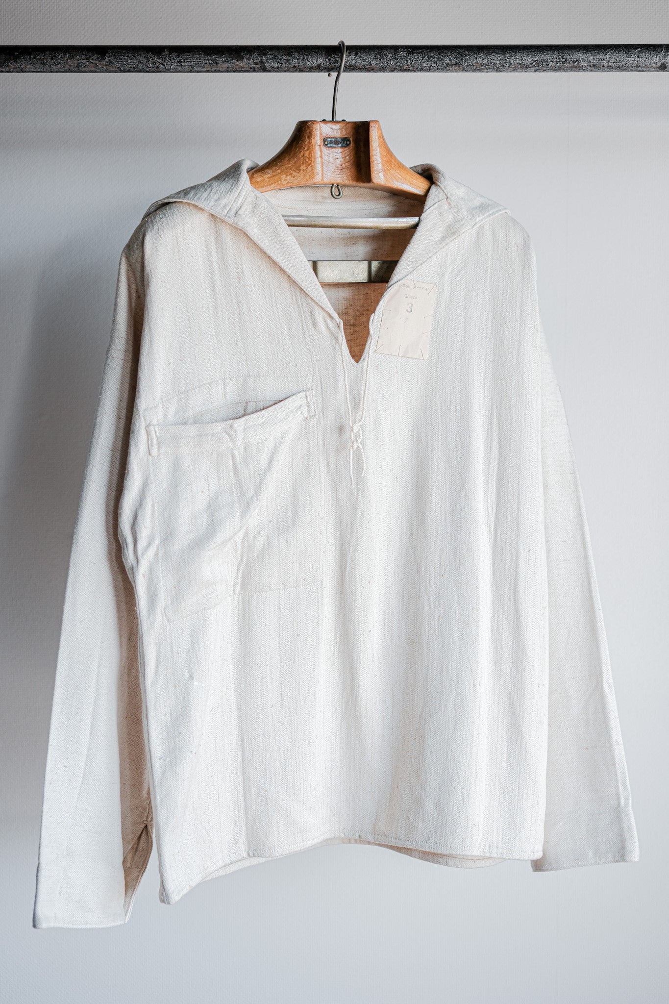 ［~40's］WWⅡ German Navy Drillich HBT Linen Sailor Smock Size.3 "Kriegsmarine" "Dead Stock"