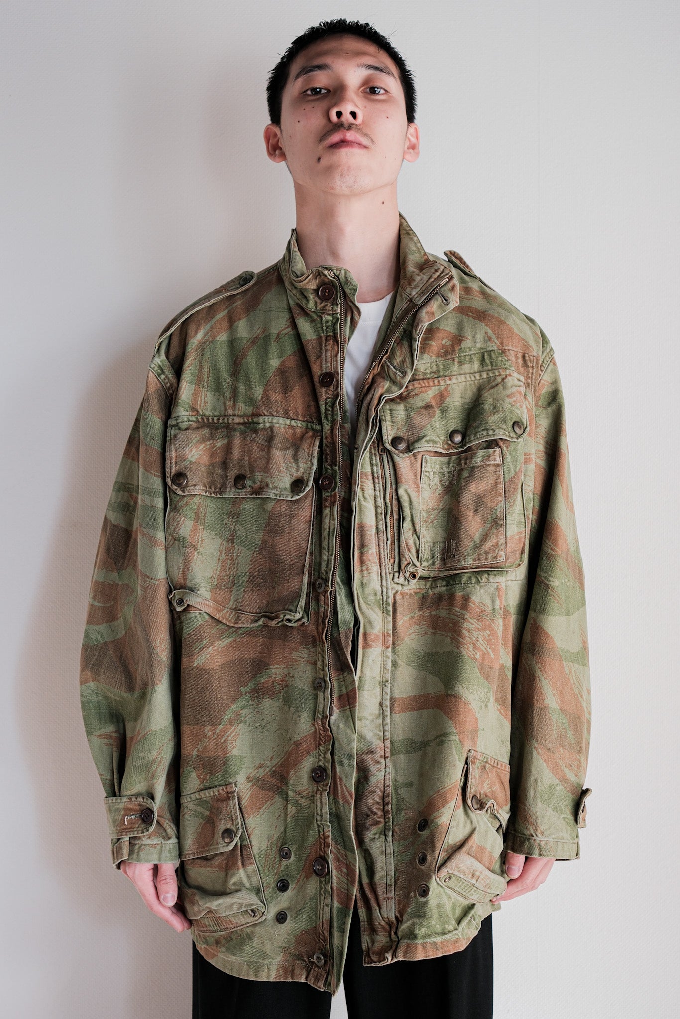 [~ 50's] French Army Tap47/53 Lizard Camouflage Paratrooper Jacket size.46