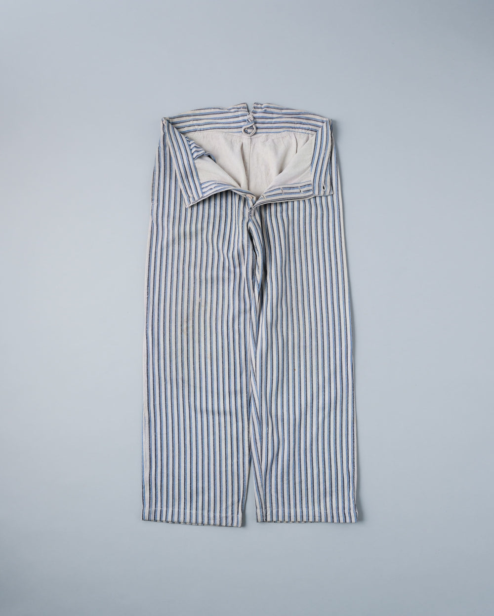［~40's］WWⅡ German Army Drillich HBT Cotton Linen Striped Hospital Trousers "Wehrmacht"