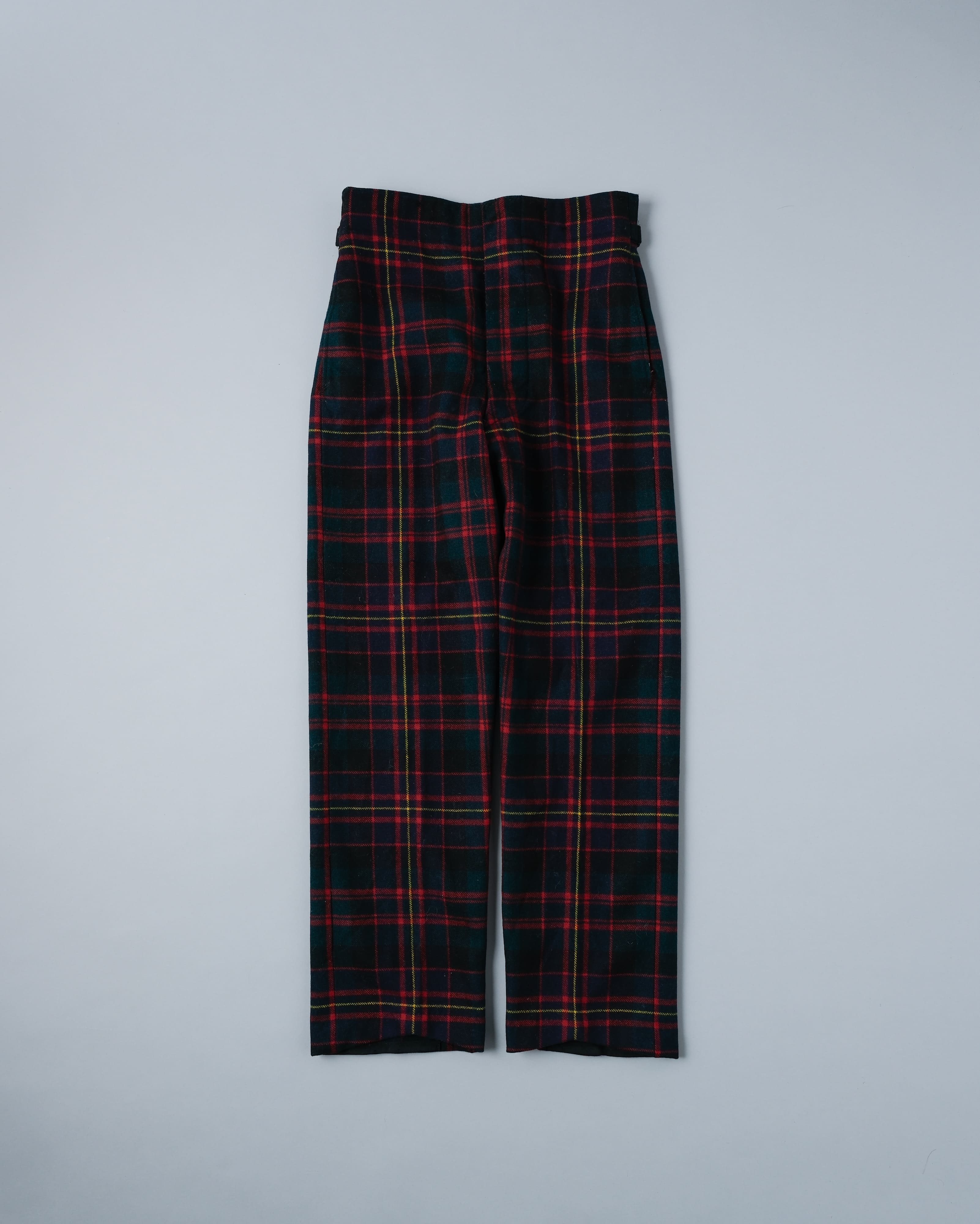 [~70's] Scottish Military Ceremony Wool Plaid Trousers Size.2