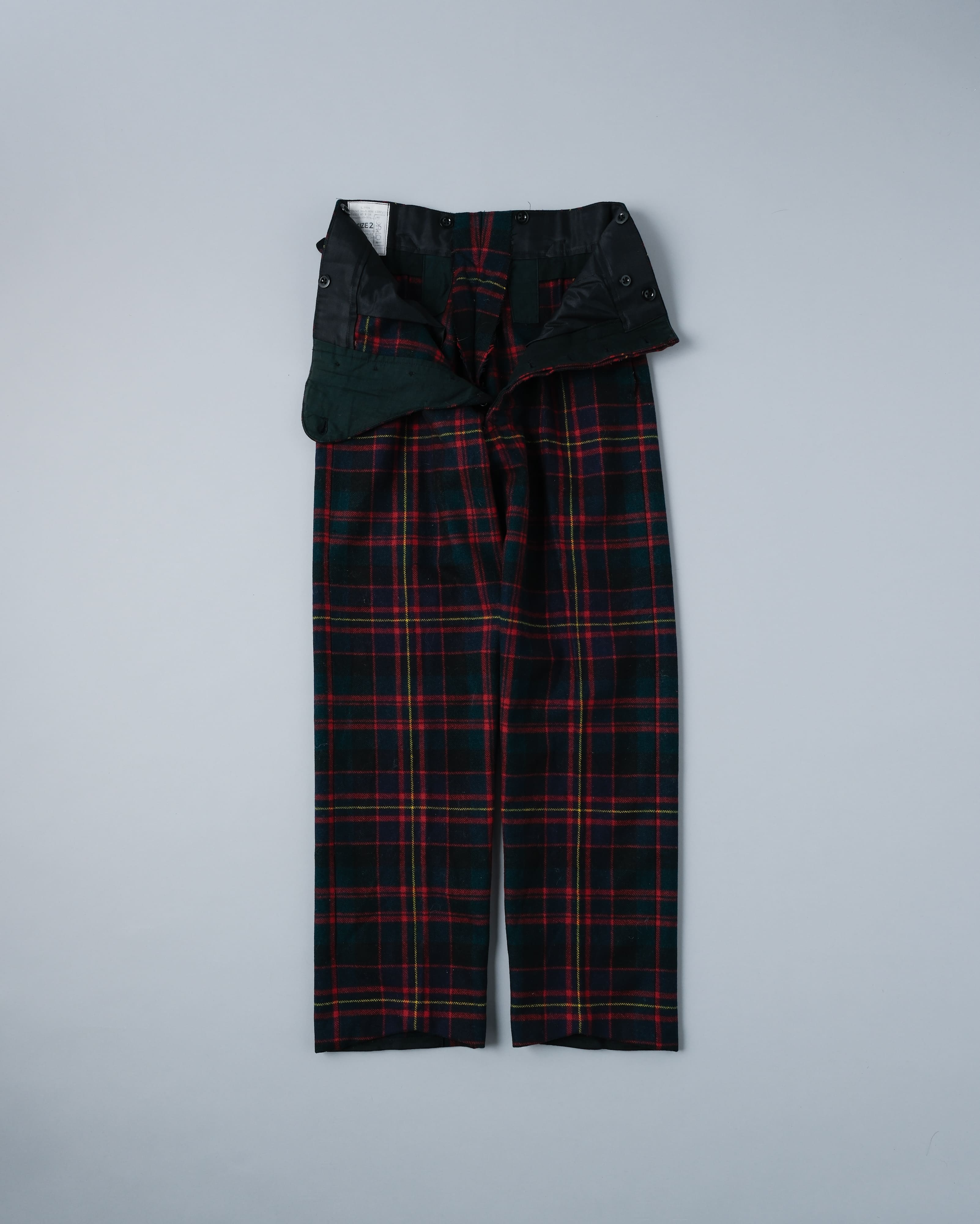 【~70's】Scottish Military Ceremony Wool Plaid Trousers Size.2