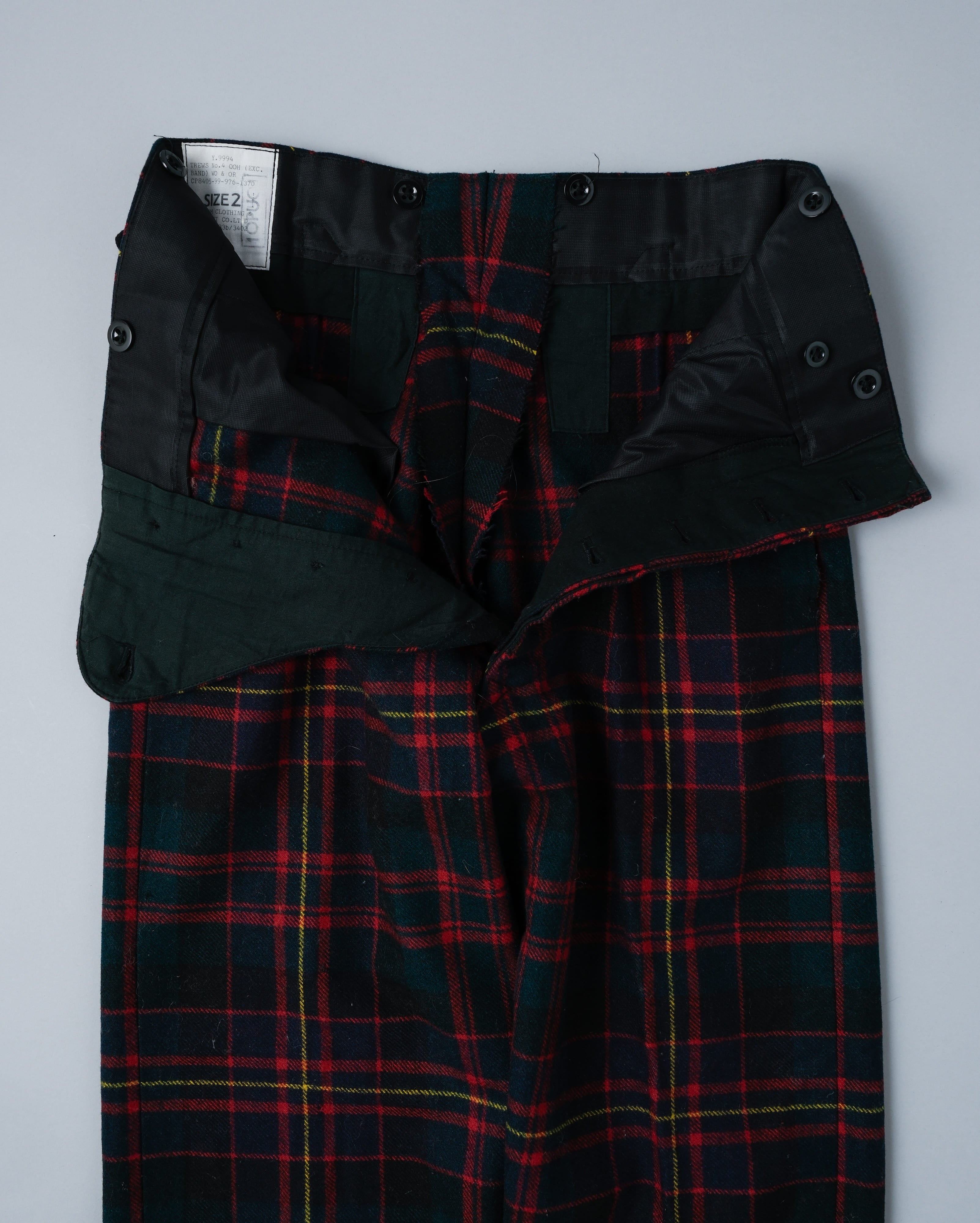 [~70's] Scottish Military Ceremony Wool Plaid Trousers Size.2