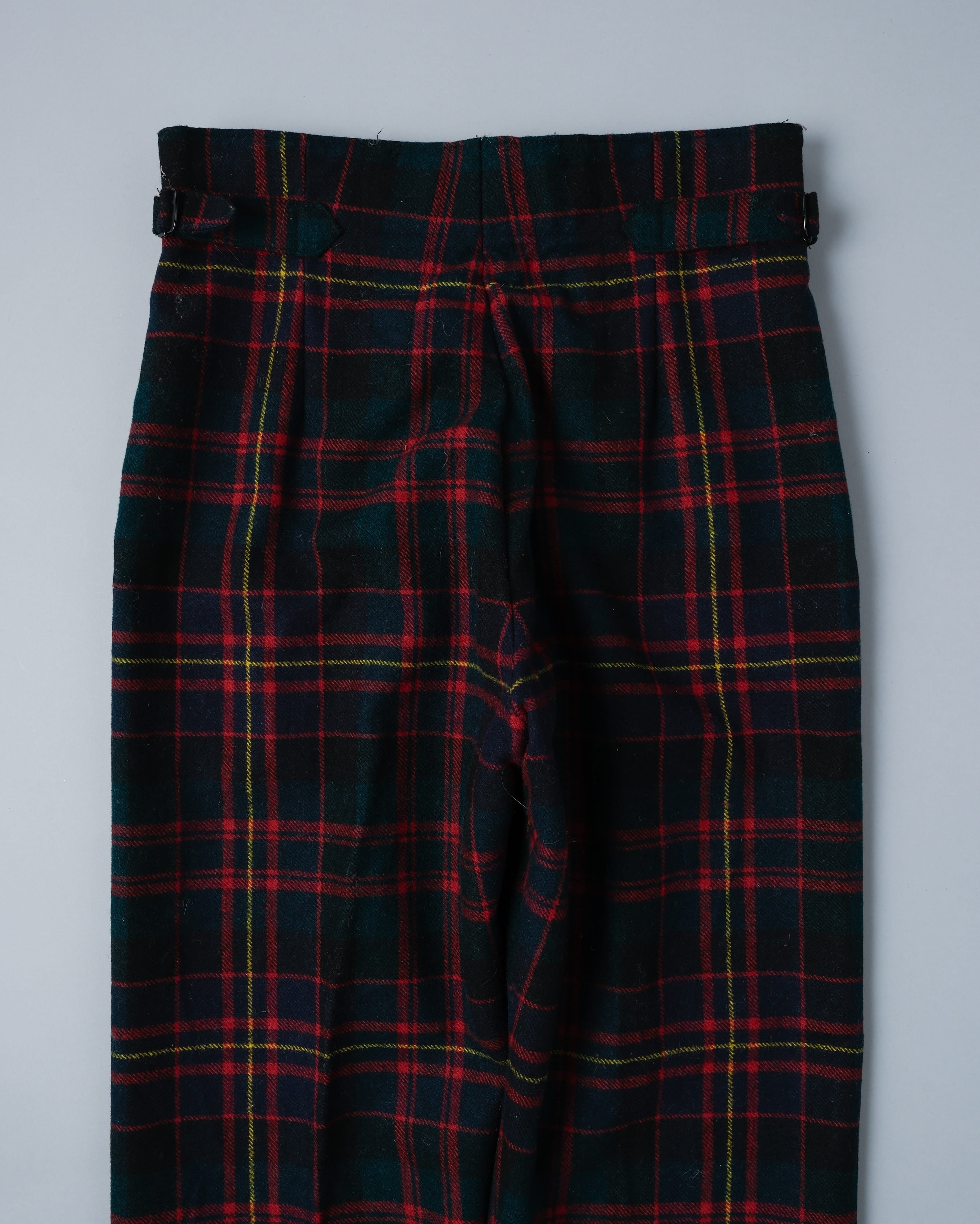 [~70's] Scottish Military Ceremony Wool Plaid Trousers Size.2