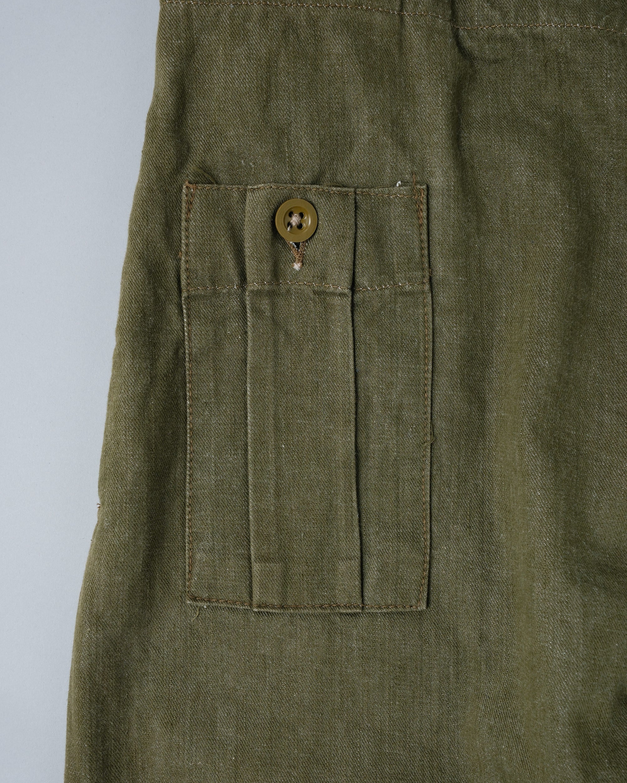【~50's】British Army Overalls Green Denim Trousers Size.9