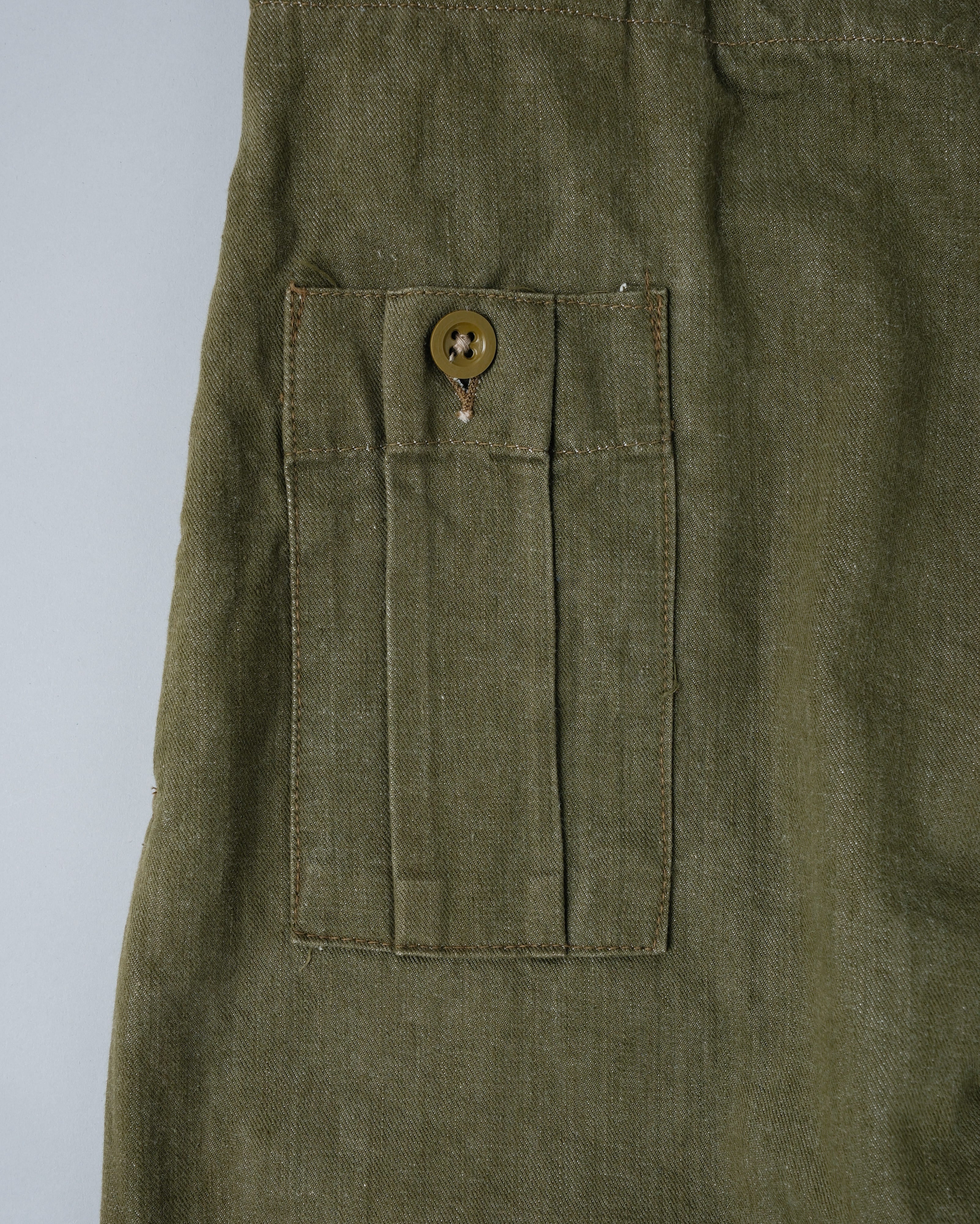 【~50's】British Army Overalls Green Denim Trousers Size.9