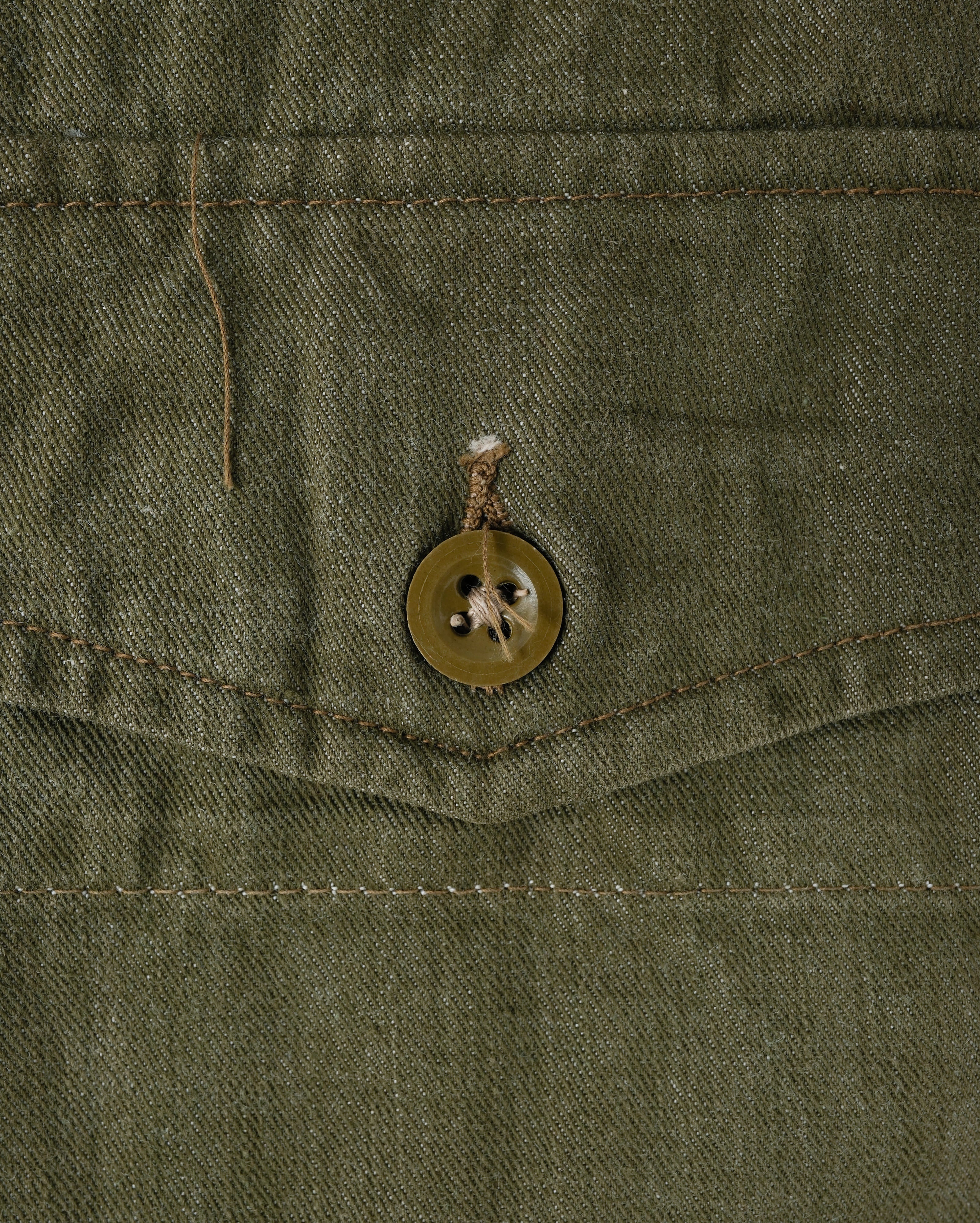 【~50's】British Army Overalls Green Denim Trousers Size.9