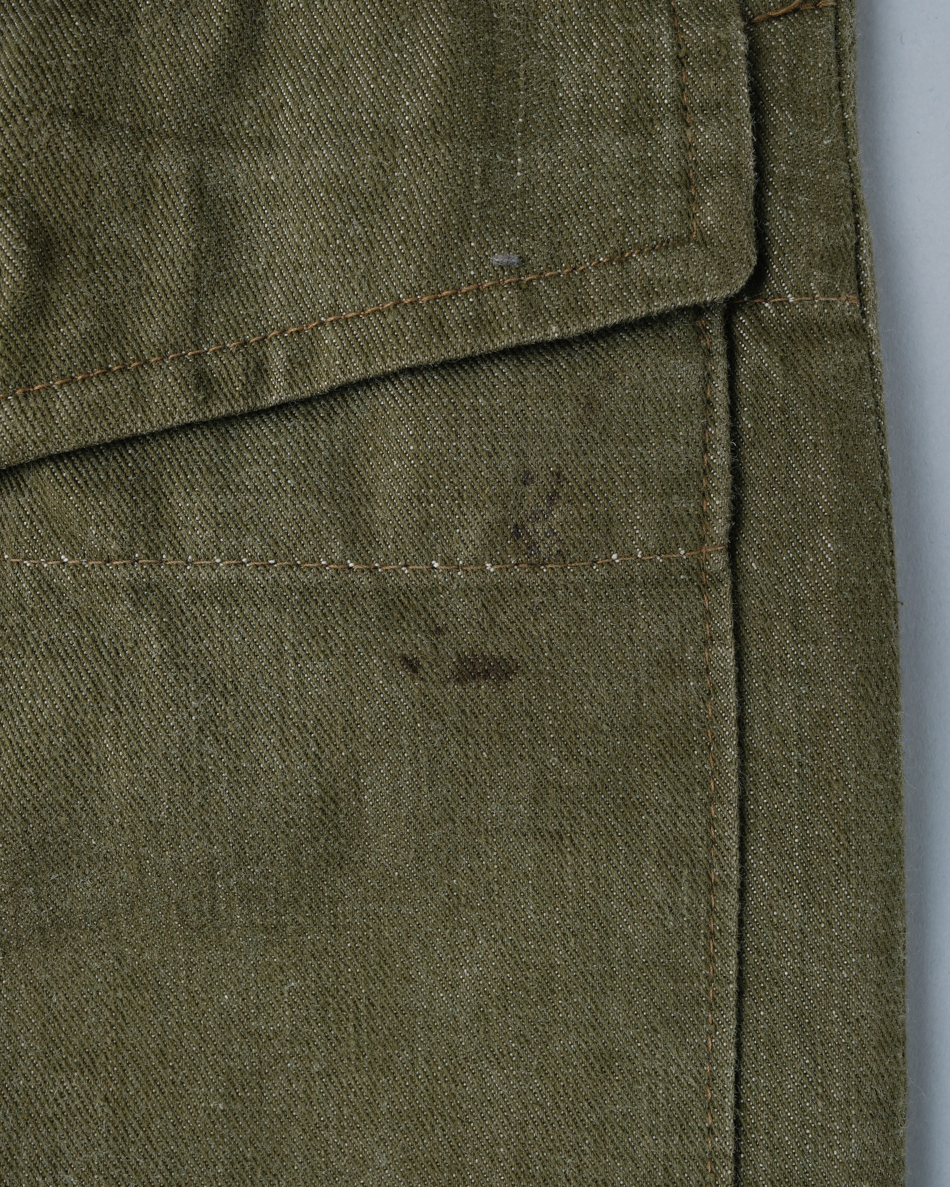 【~50's】British Army Overalls Green Denim Trousers Size.9