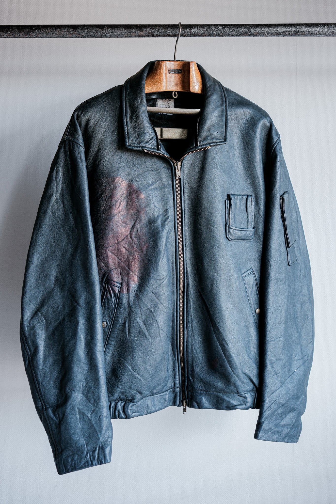 ［~70's］French Air Force Pilot Leather Jacket Size.104X
