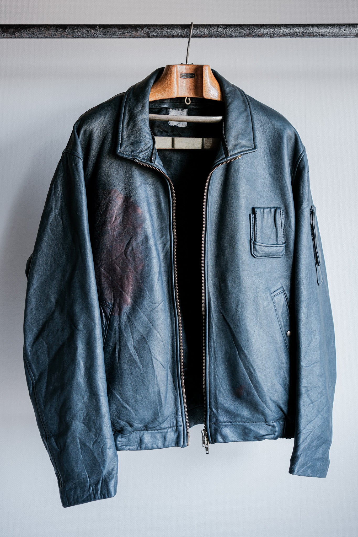 [~ 70's] French Air Force Pilot Leather Jacket Size.104X