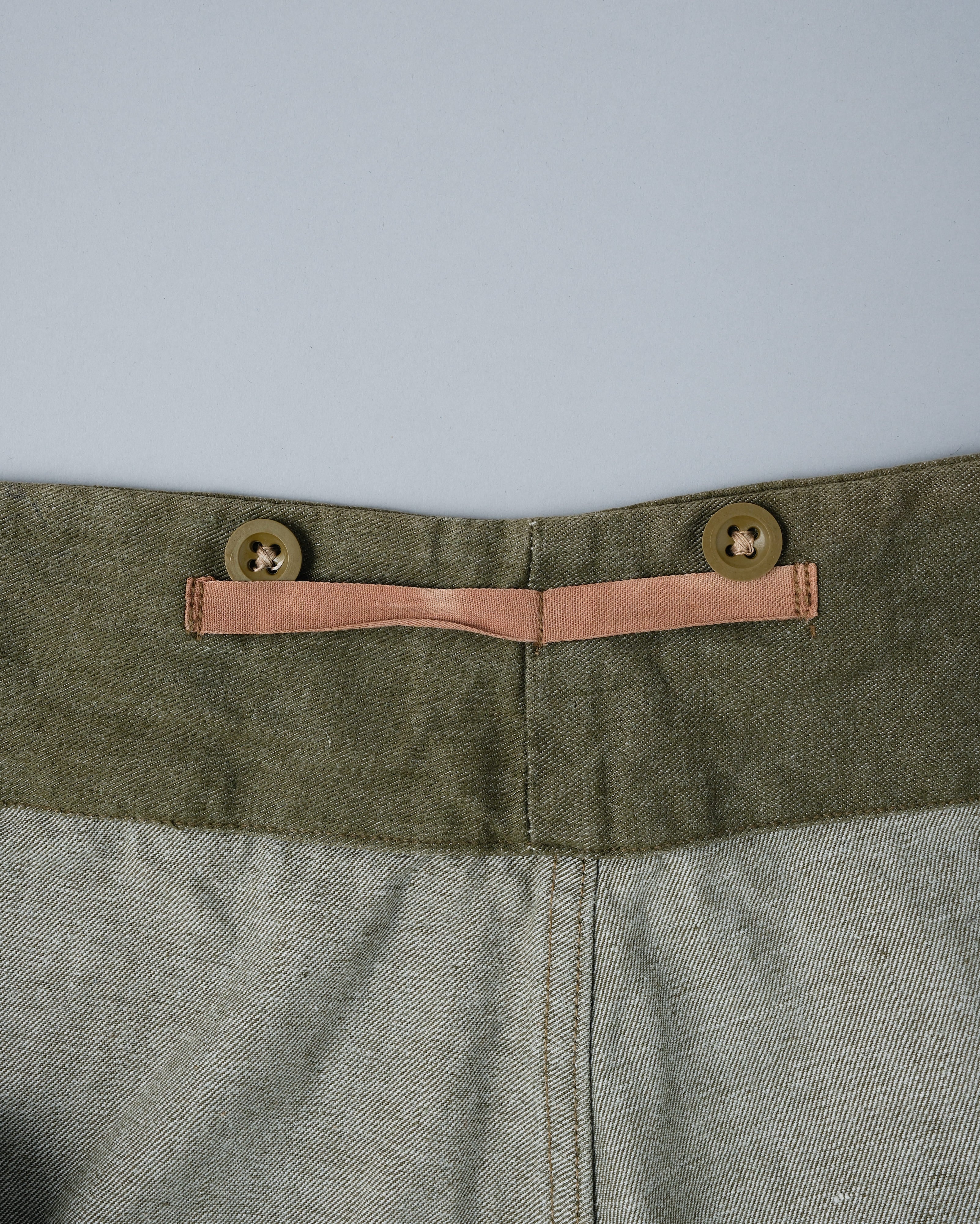 【~50's】British Army Overalls Green Denim Trousers Size.9