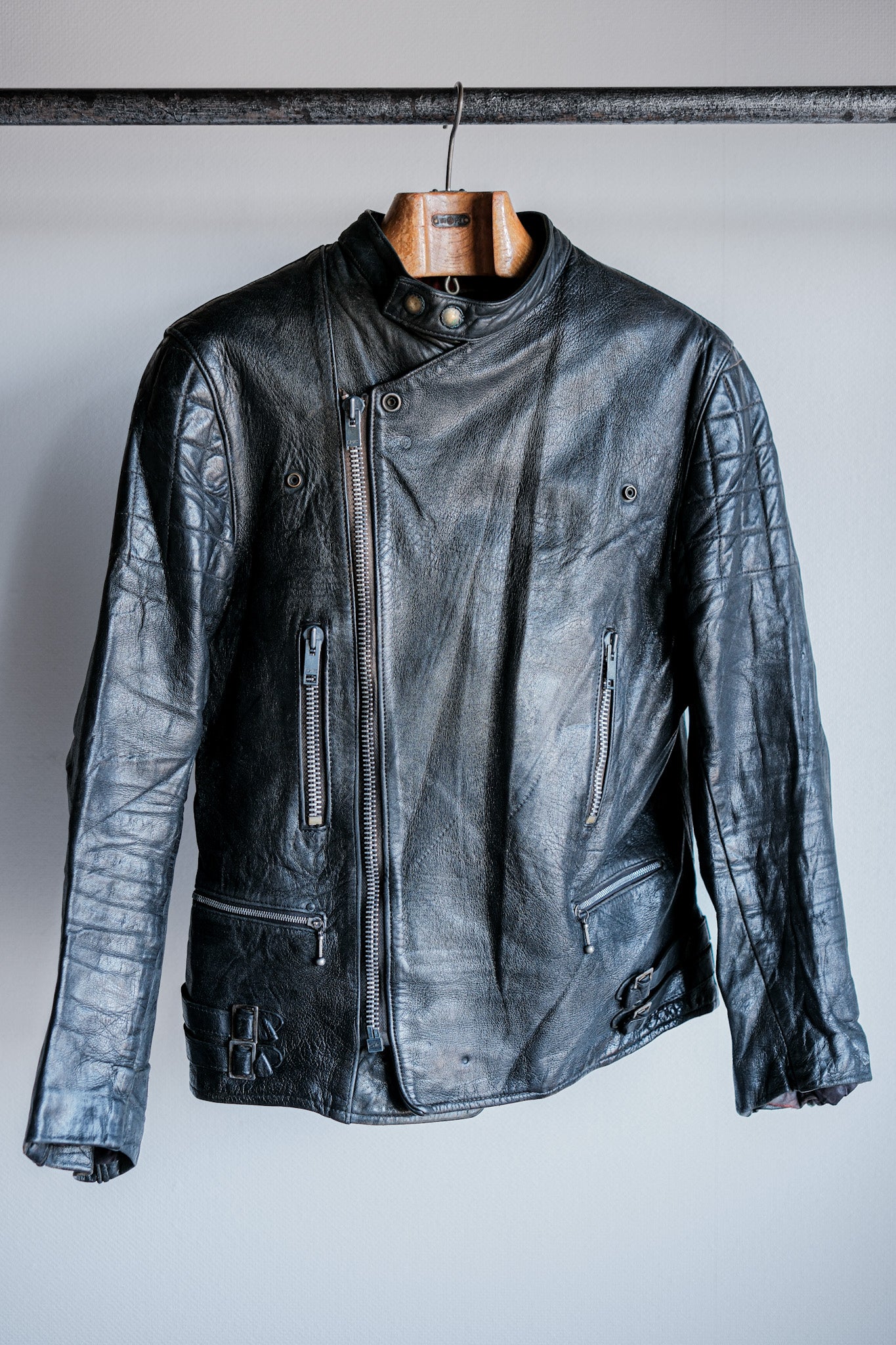 [~ 60's] French Vintage Leather Riders Jacket "Jacques Motard"