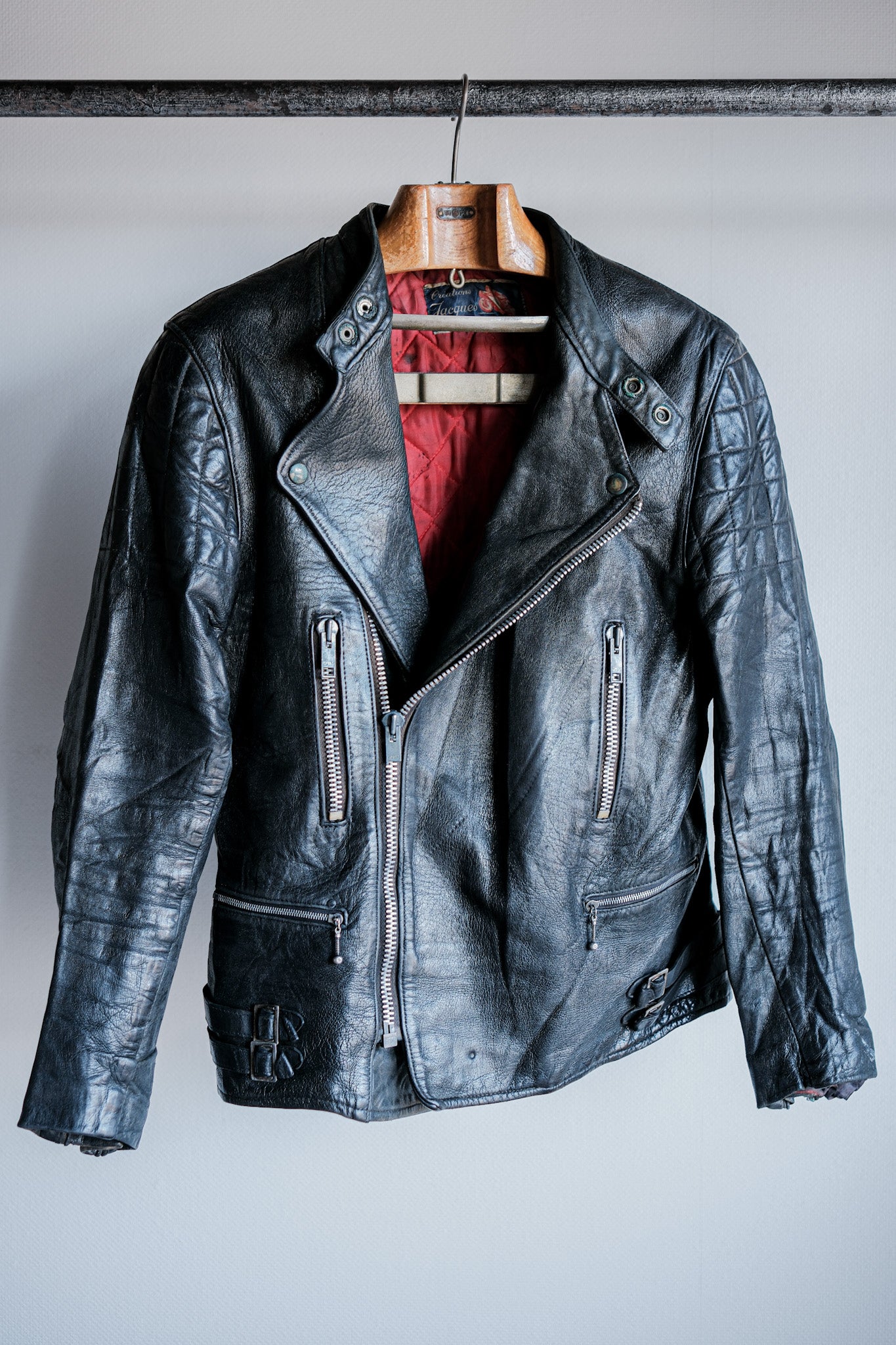 [~ 60's] French Vintage Leather Riders Jacket "Jacques Motard"