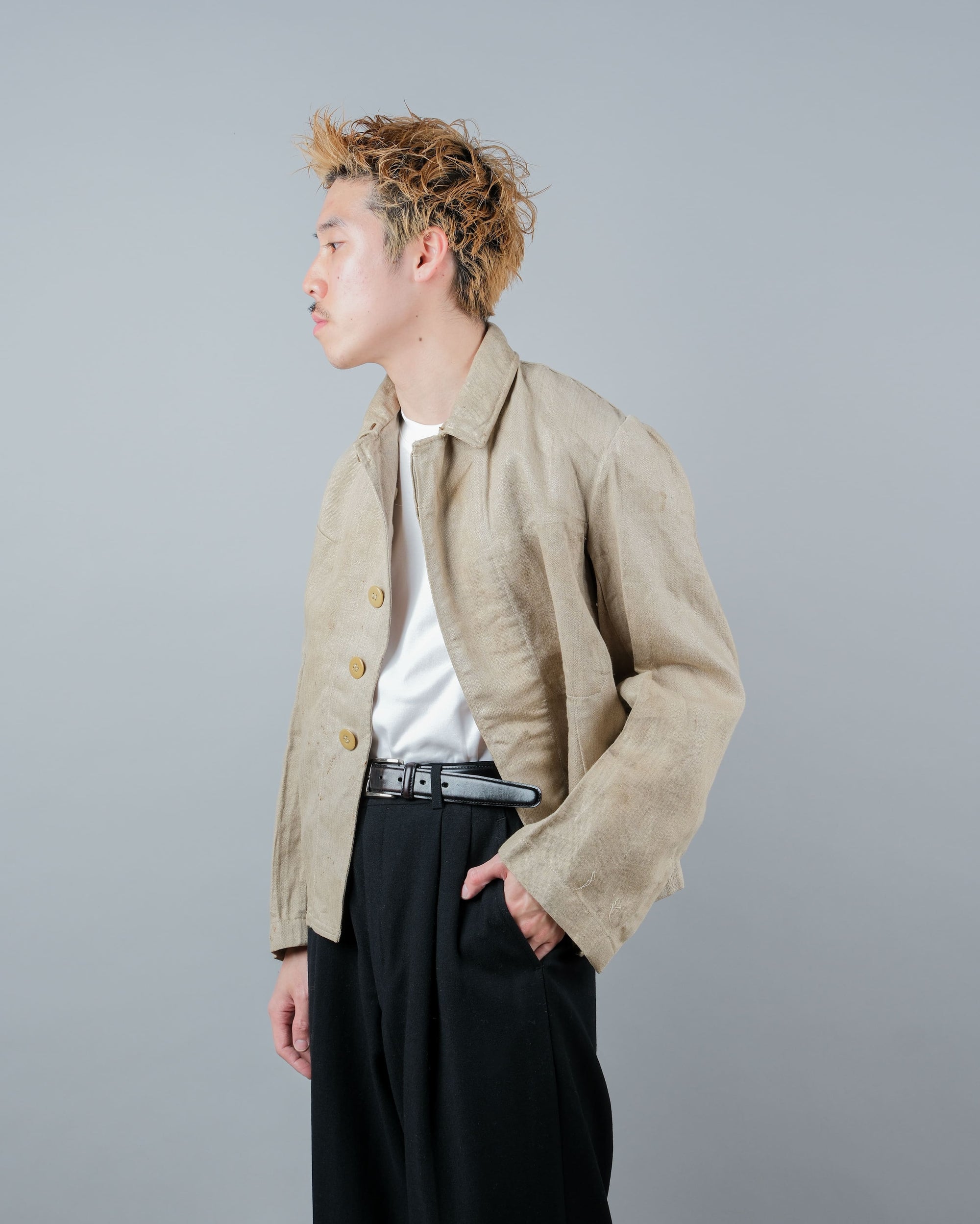 ［~40's］WWII German Air Force Drillich HBT Linen Work Jacket "Luftwaffe" "Dead Stock"