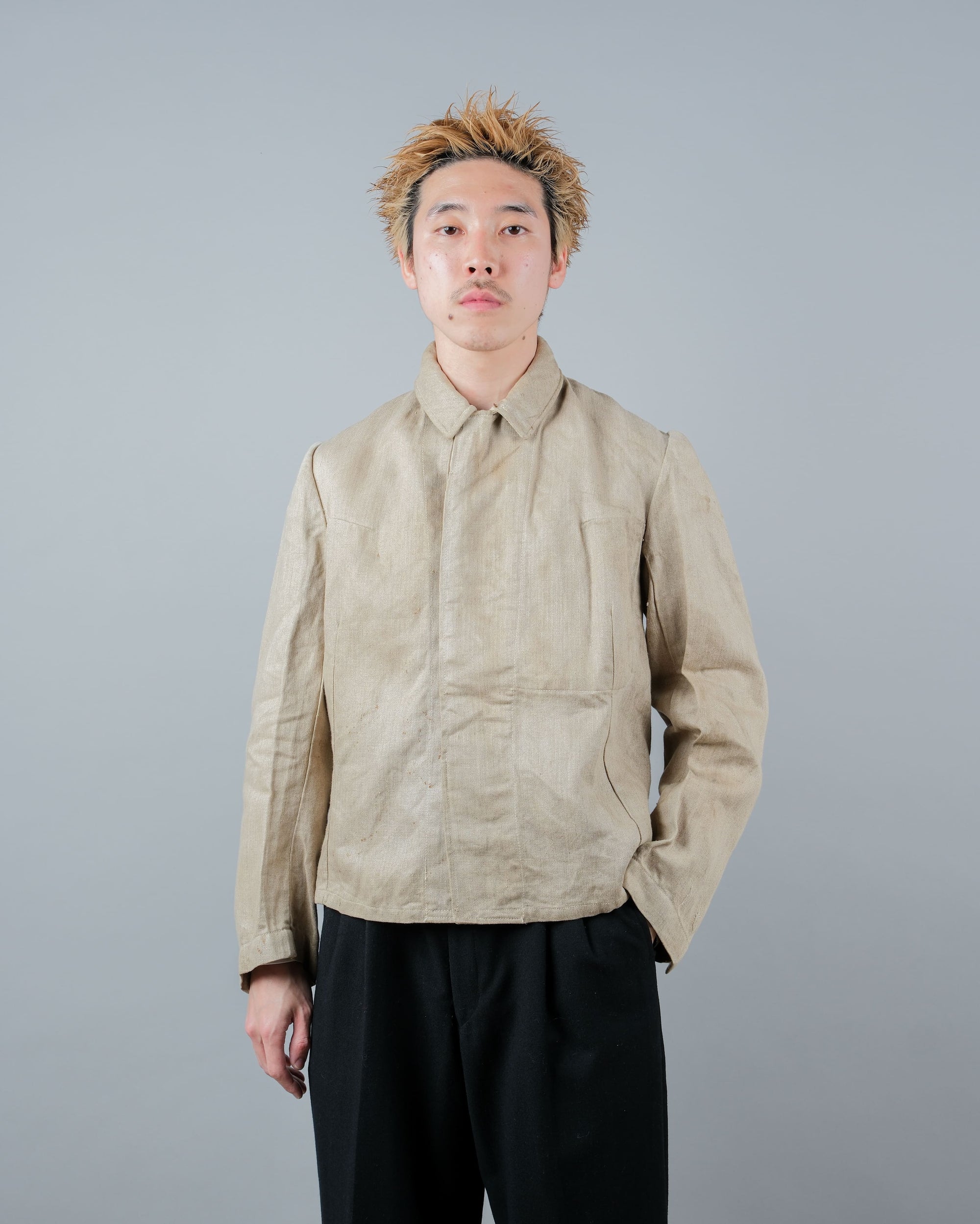 ［~40's］WWII German Air Force Drillich HBT Linen Work Jacket "Luftwaffe" "Dead Stock"