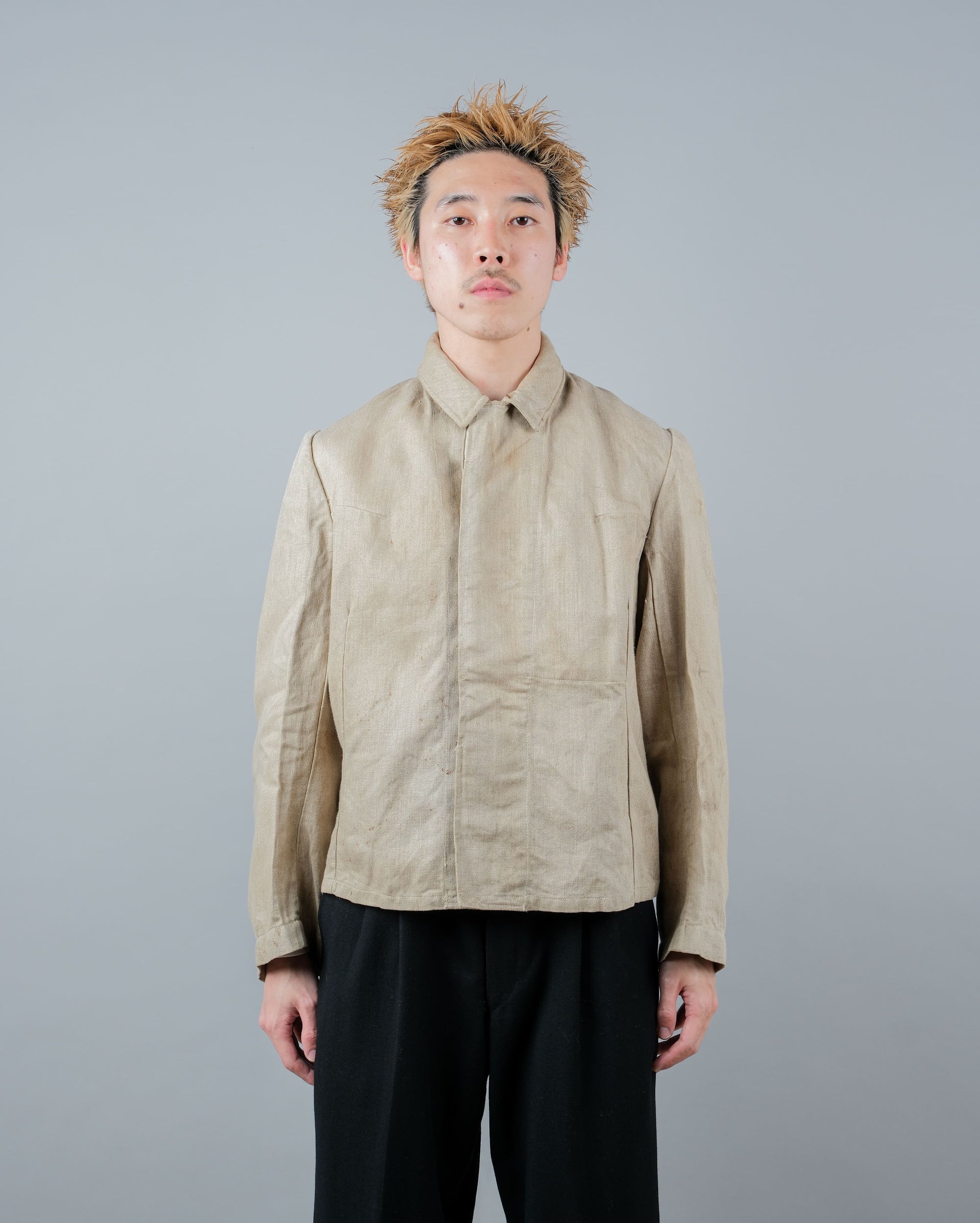 ［~40's］WWII German Air Force Drillich HBT Linen Work Jacket "Luftwaffe" "Dead Stock"