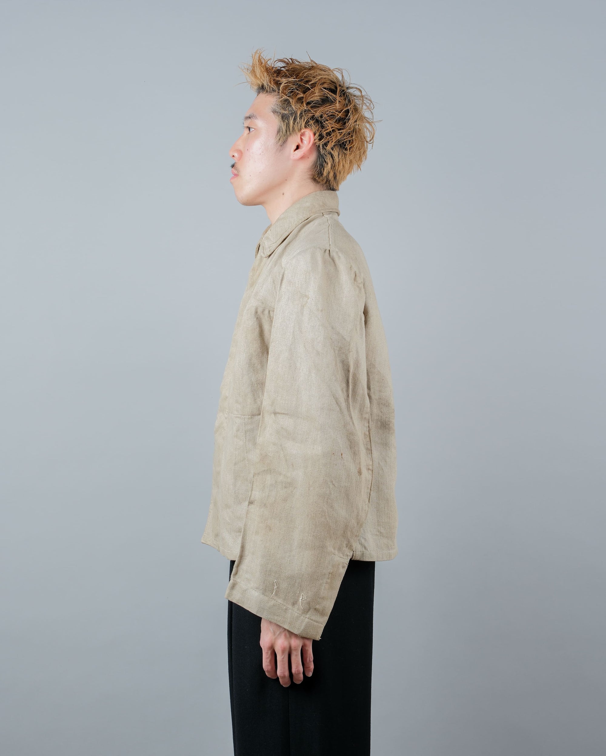［~40's］WWII German Air Force Drillich HBT Linen Work Jacket "Luftwaffe" "Dead Stock"