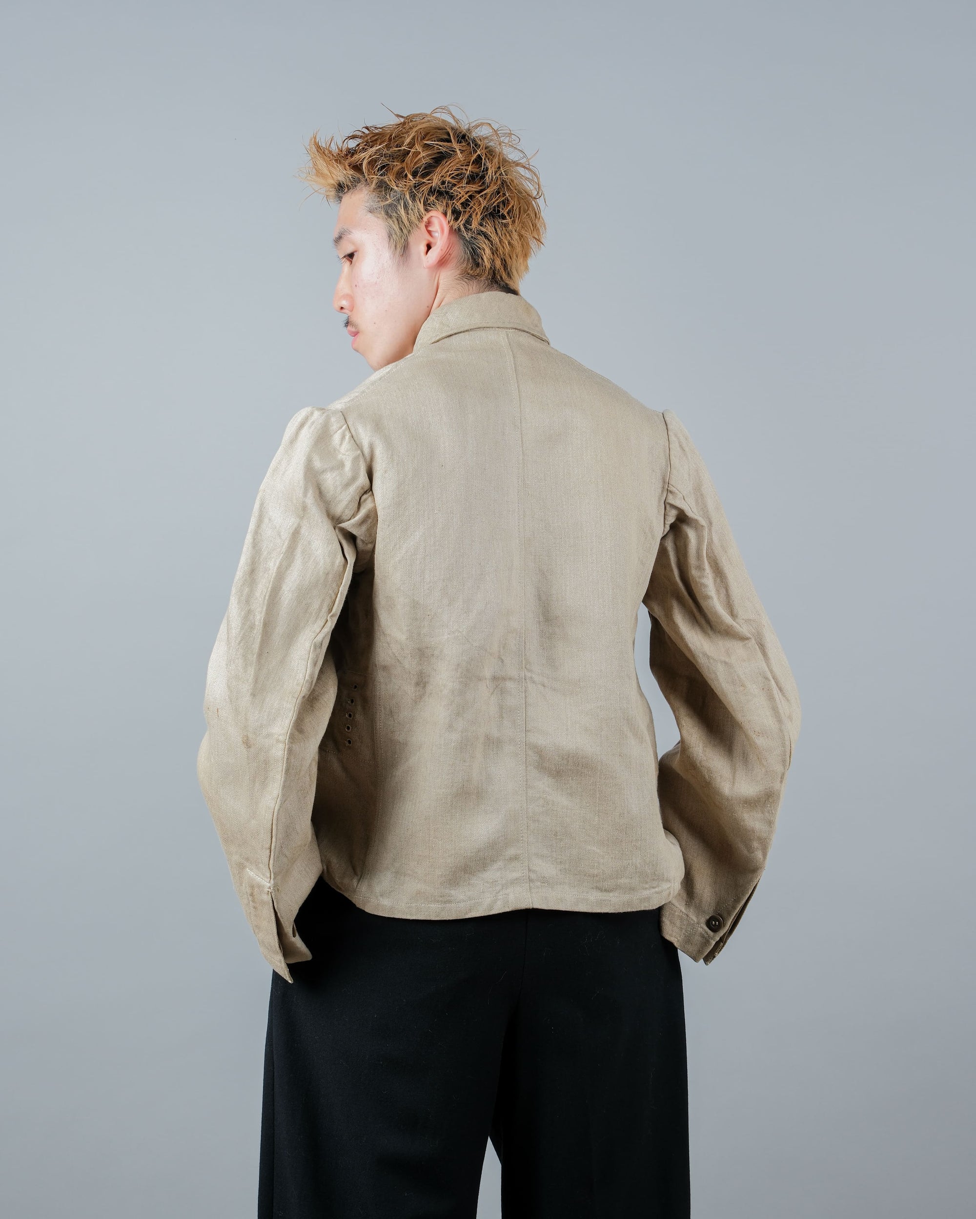 ［~40's］WWII German Air Force Drillich HBT Linen Work Jacket "Luftwaffe" "Dead Stock"